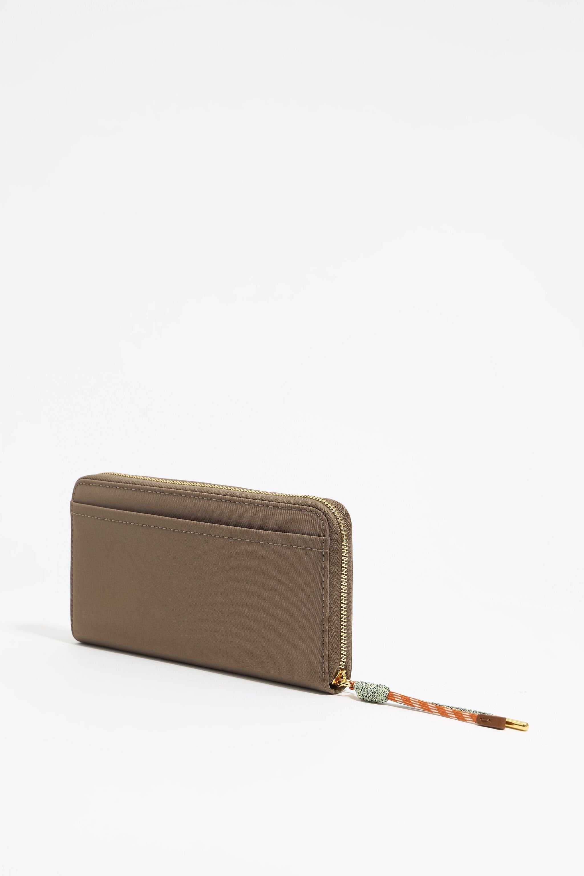 Khaki brown nylon horizontal wallet