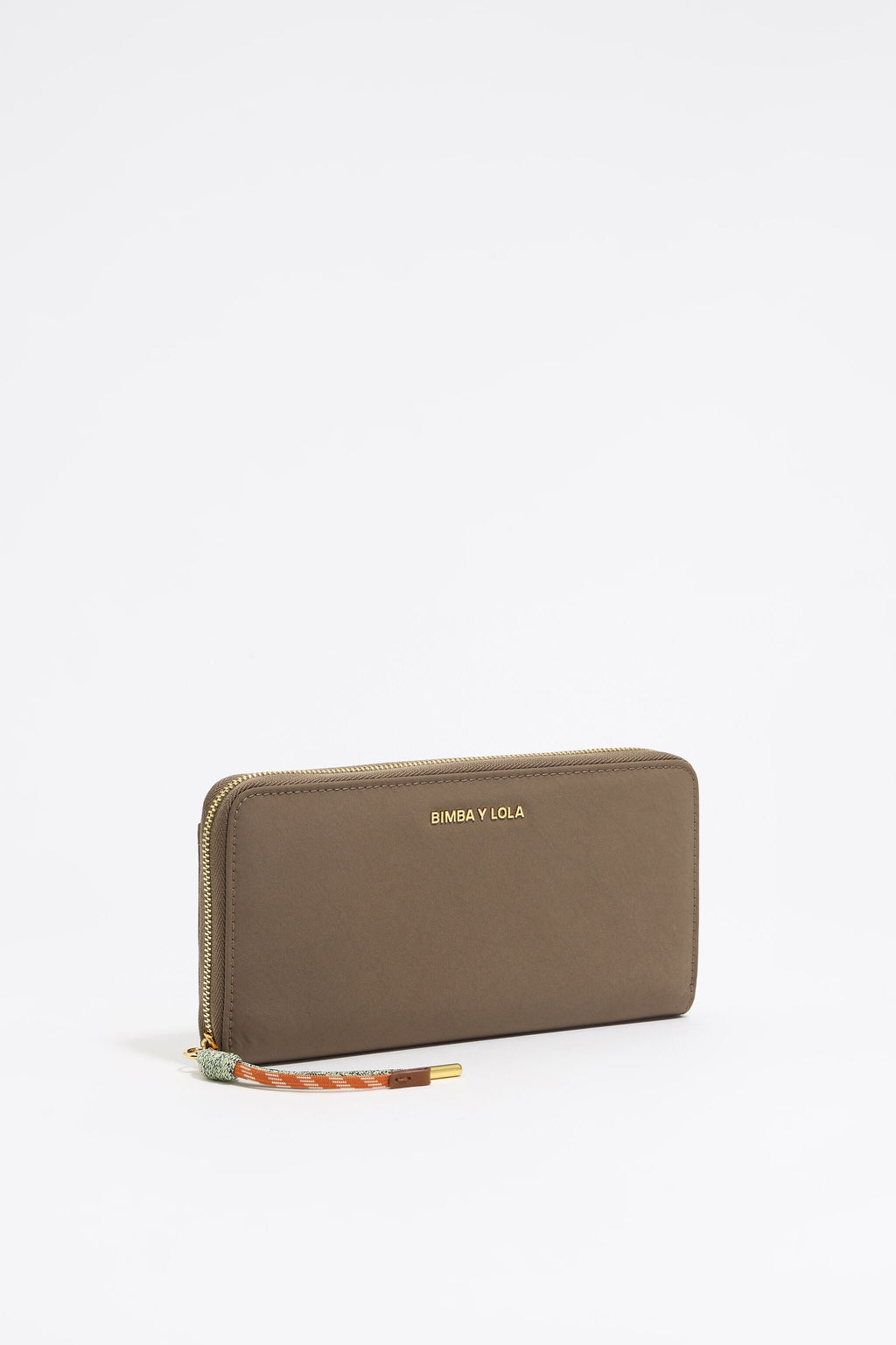 Khaki brown nylon horizontal wallet