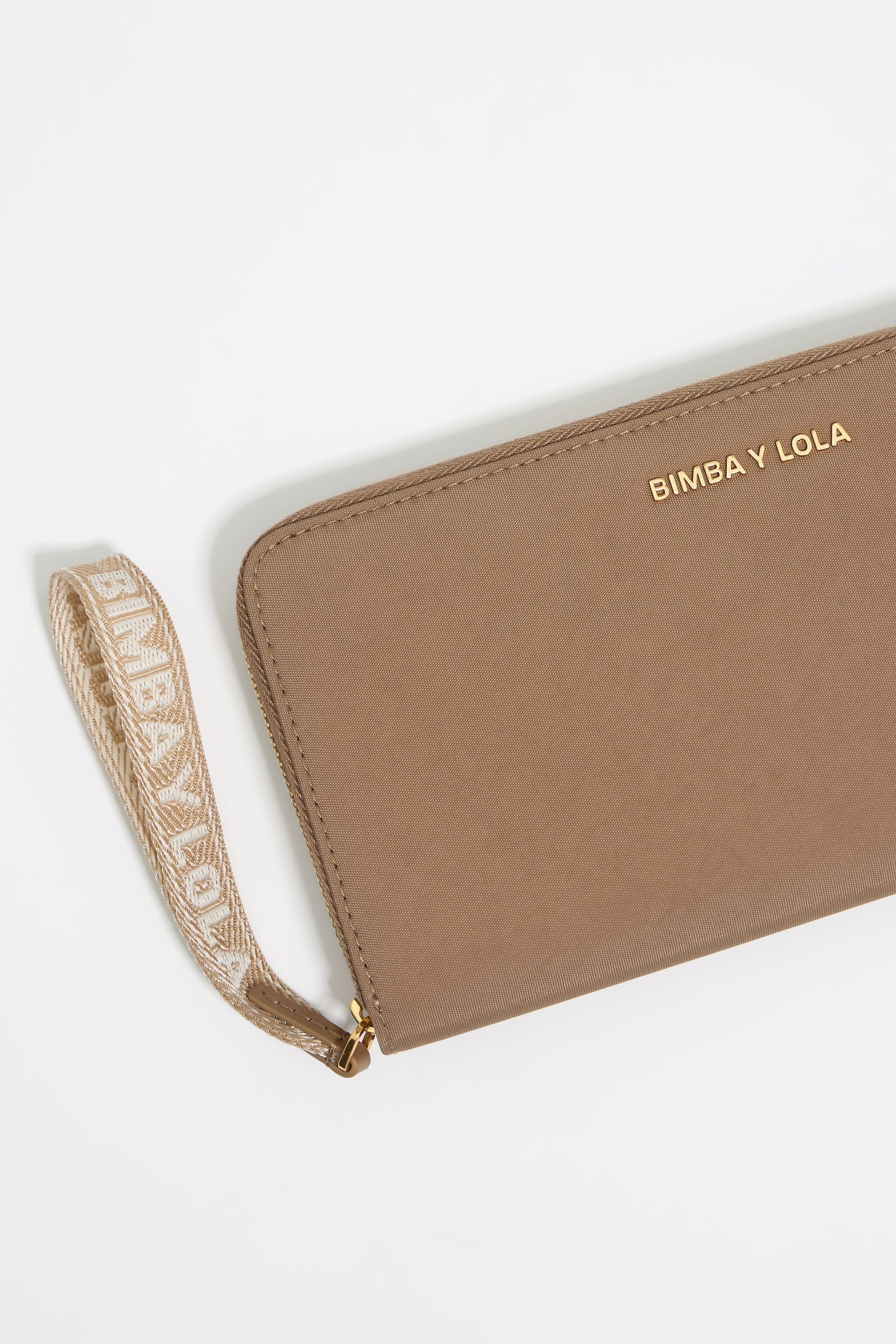 Bark brown nylon horizontal wallet