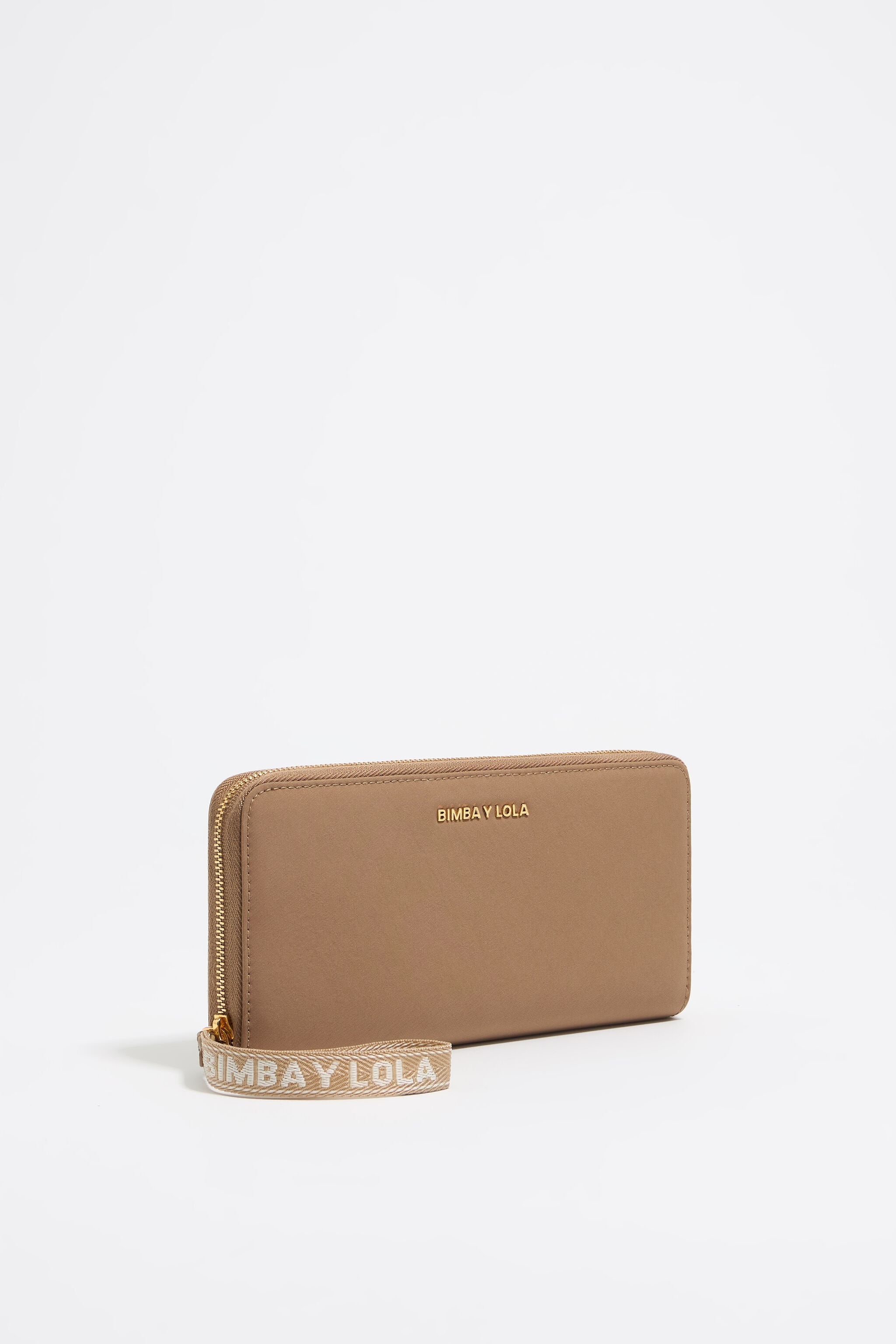 Bark brown nylon horizontal wallet