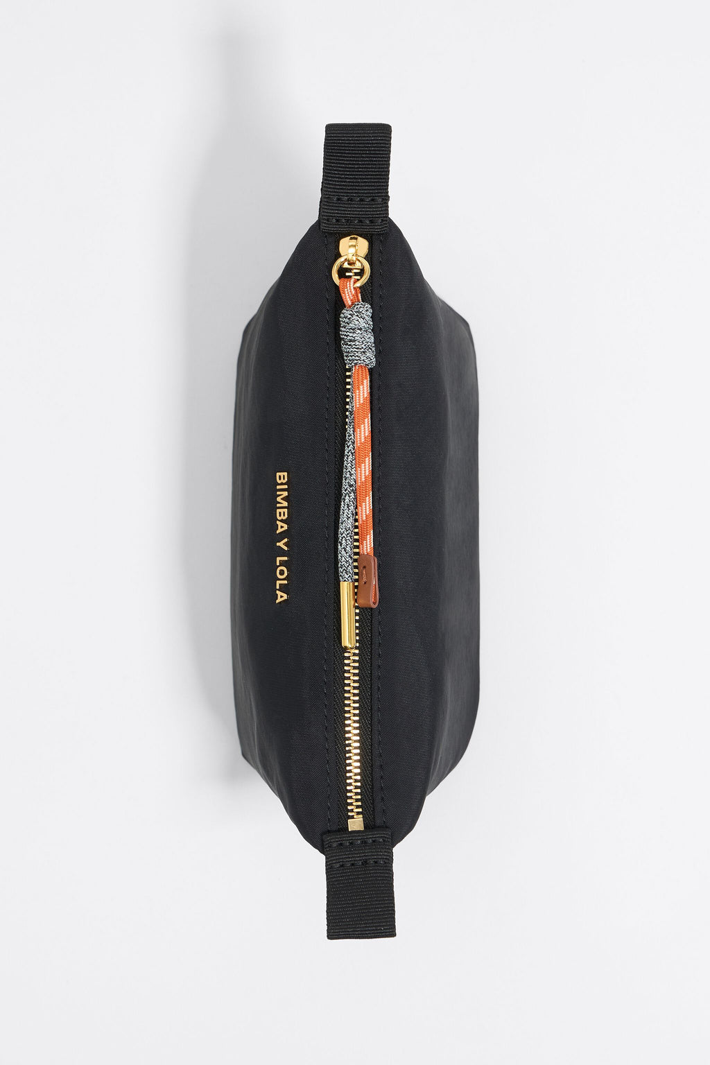 Small black nylon trapezium make-up case