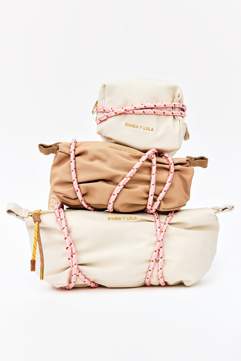 Medium stone white nylon trapezium make-up case