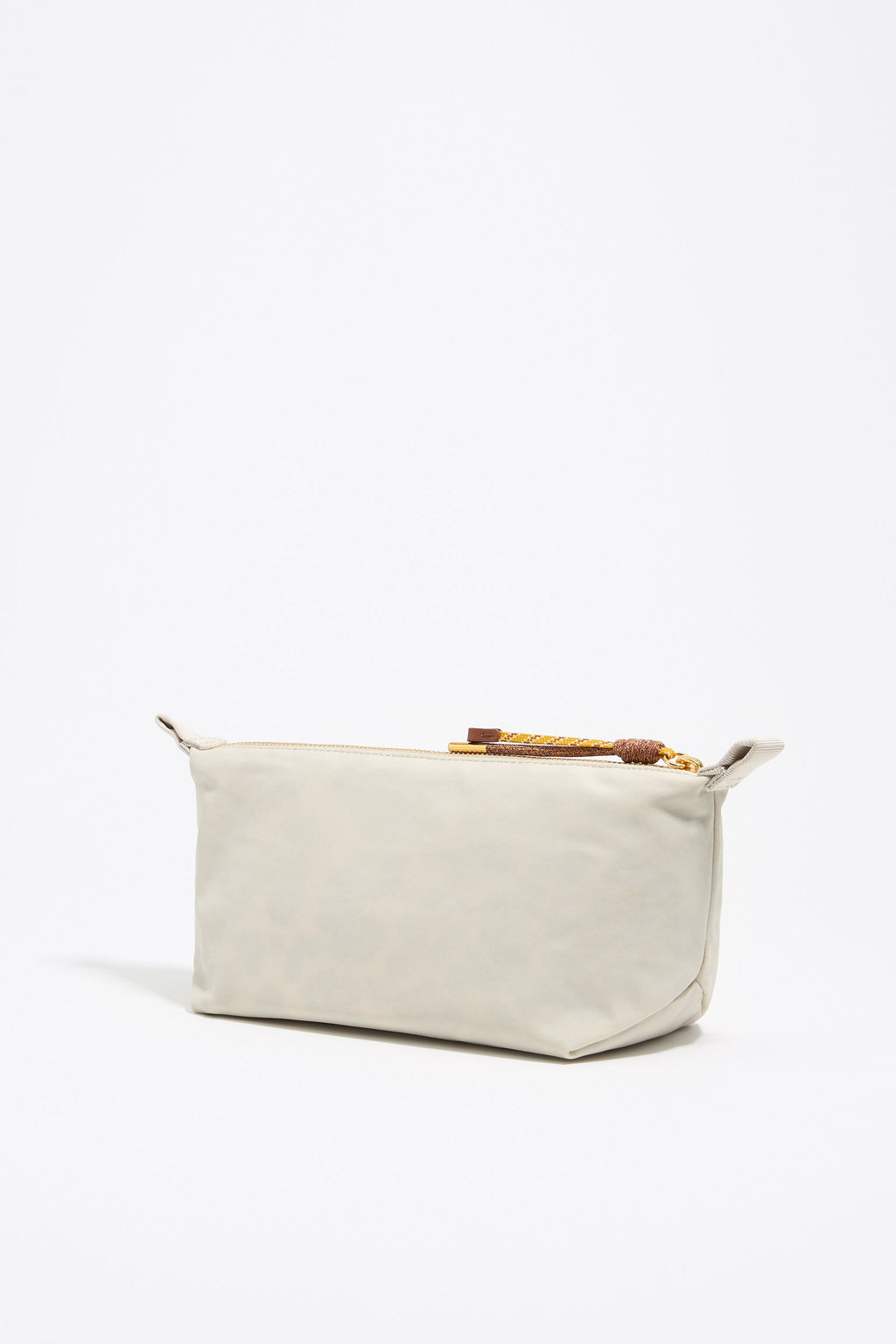 Medium stone white nylon trapezium make-up case