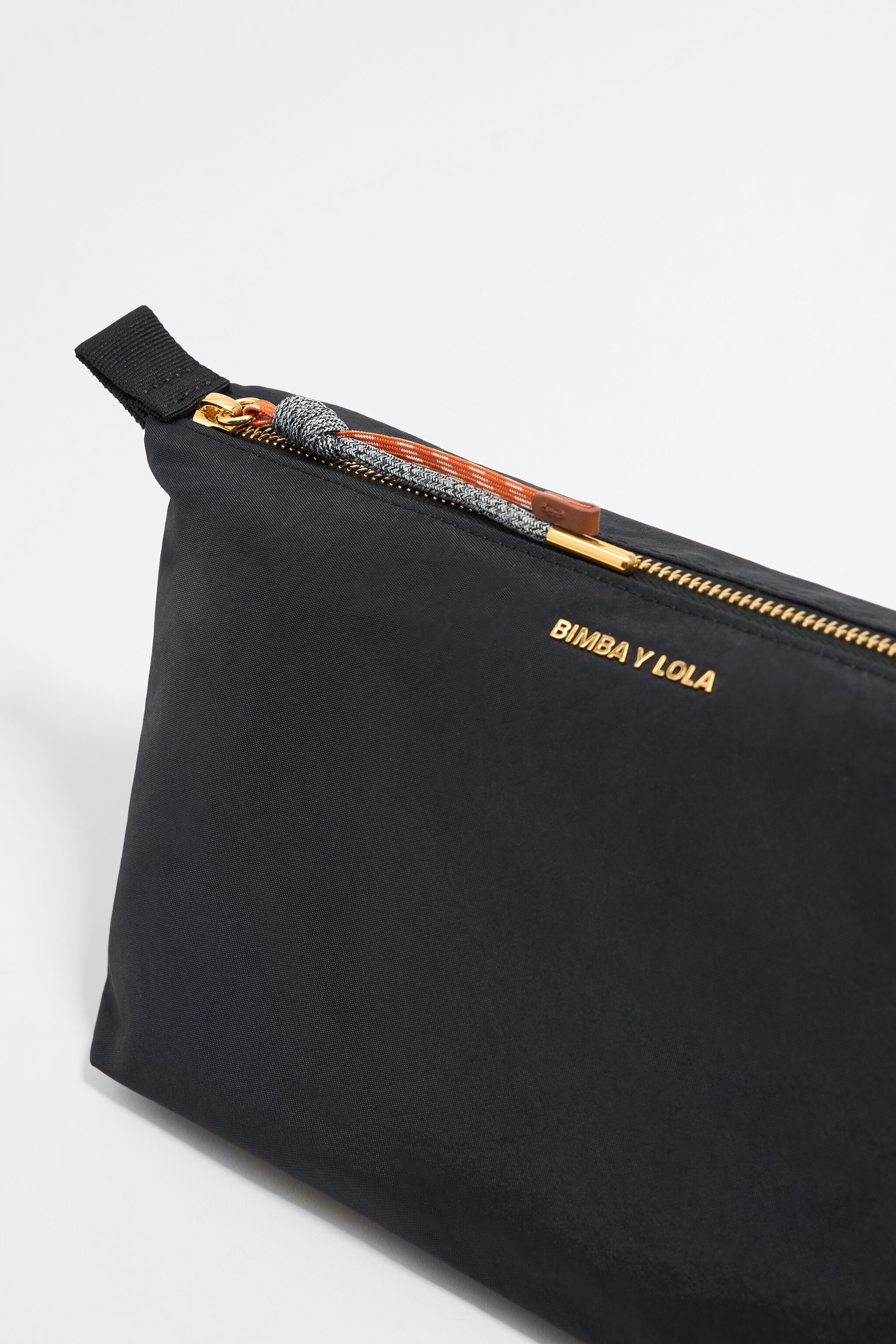 Large black nylon trapezium make-up case