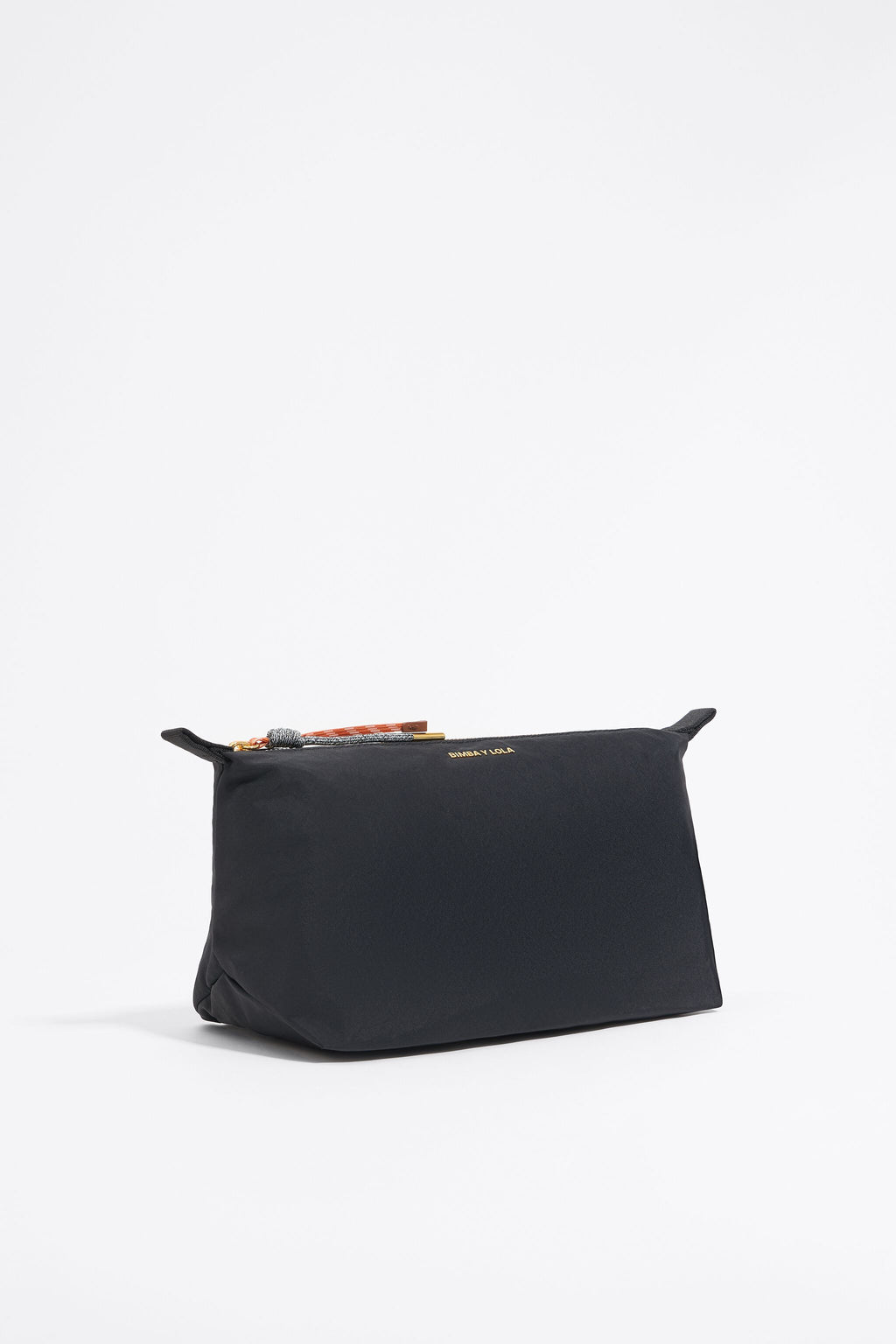 Large black nylon trapezium make-up case