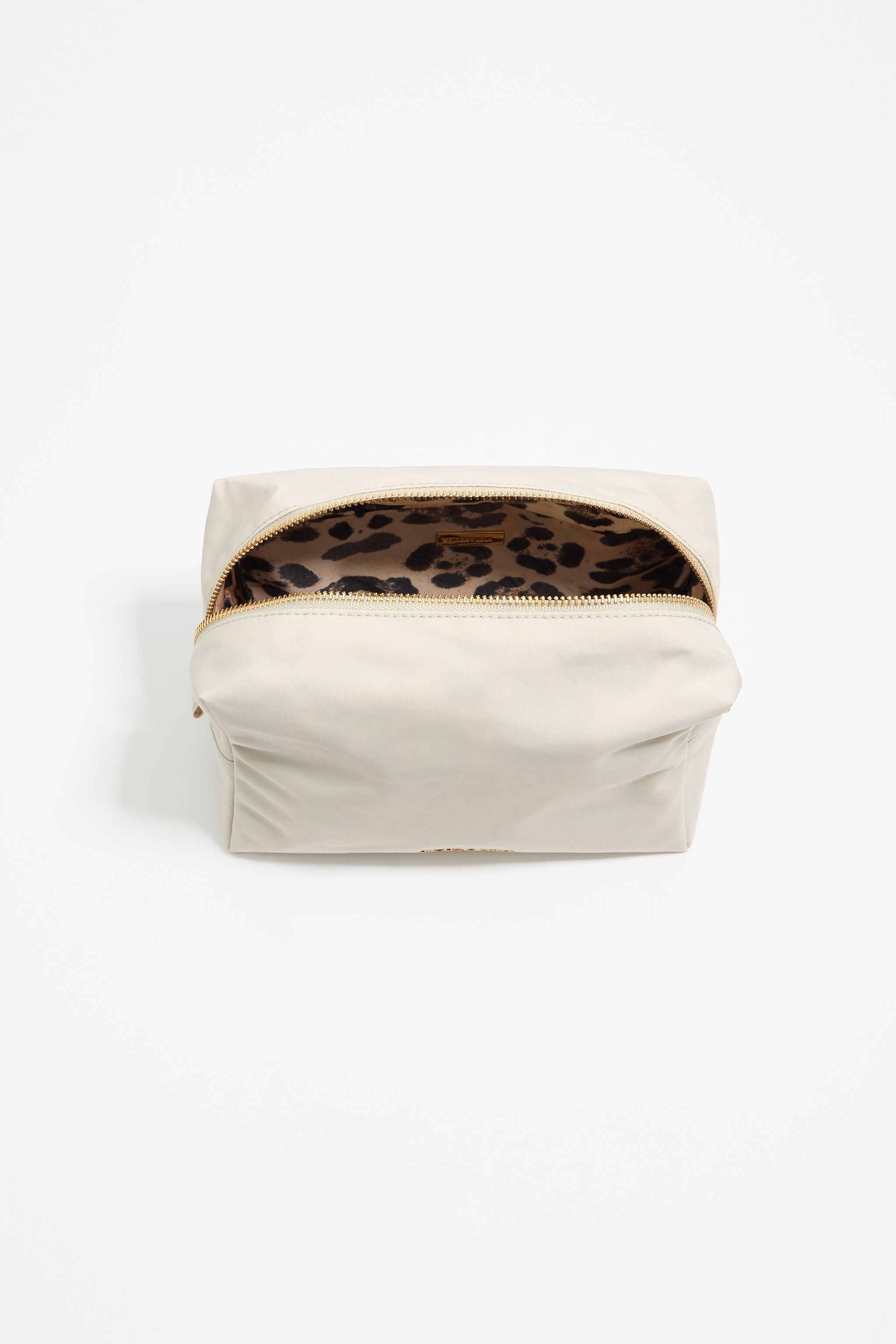 Large stone white nylon make-up case