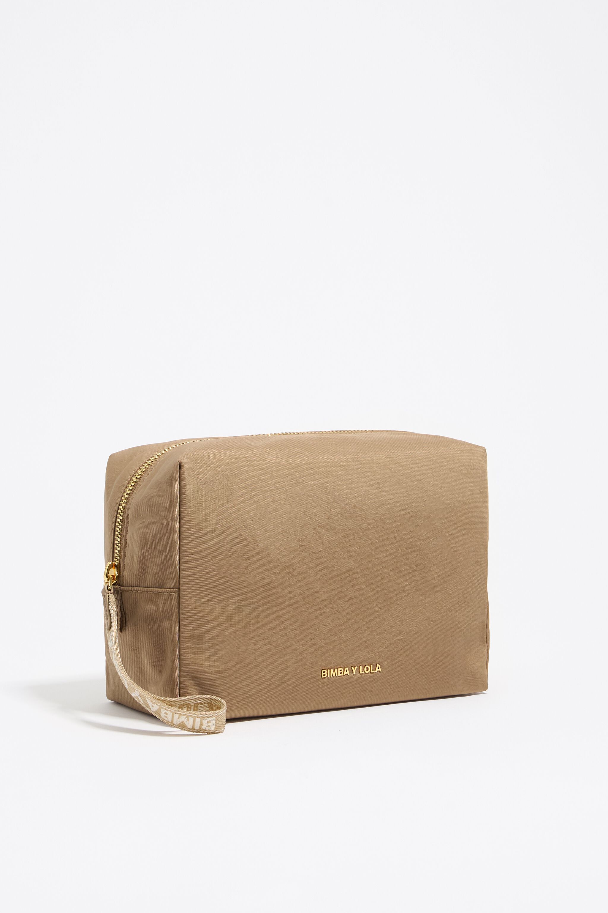 Bark brown nylon make-up case