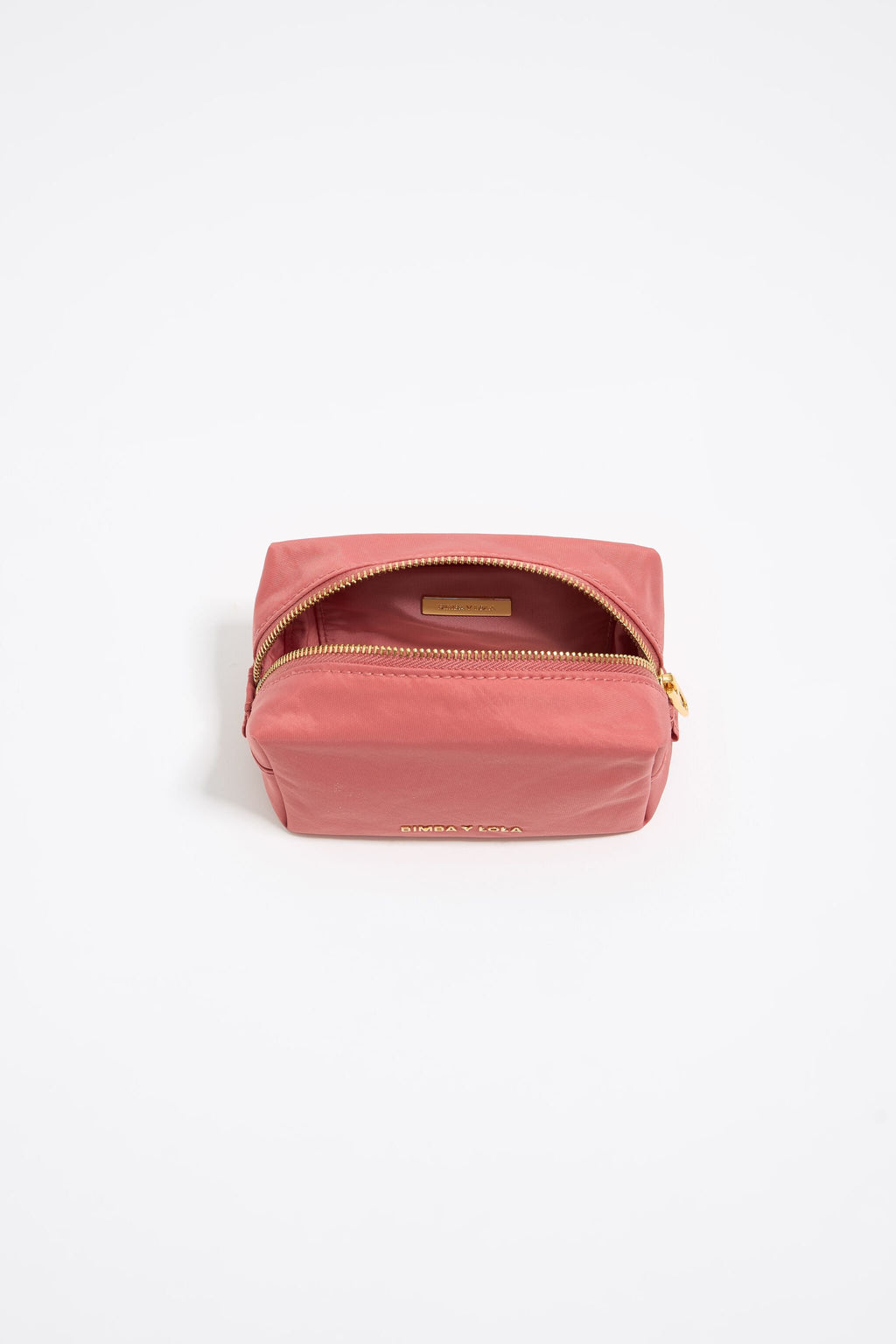 Small pink nylon make-up case
