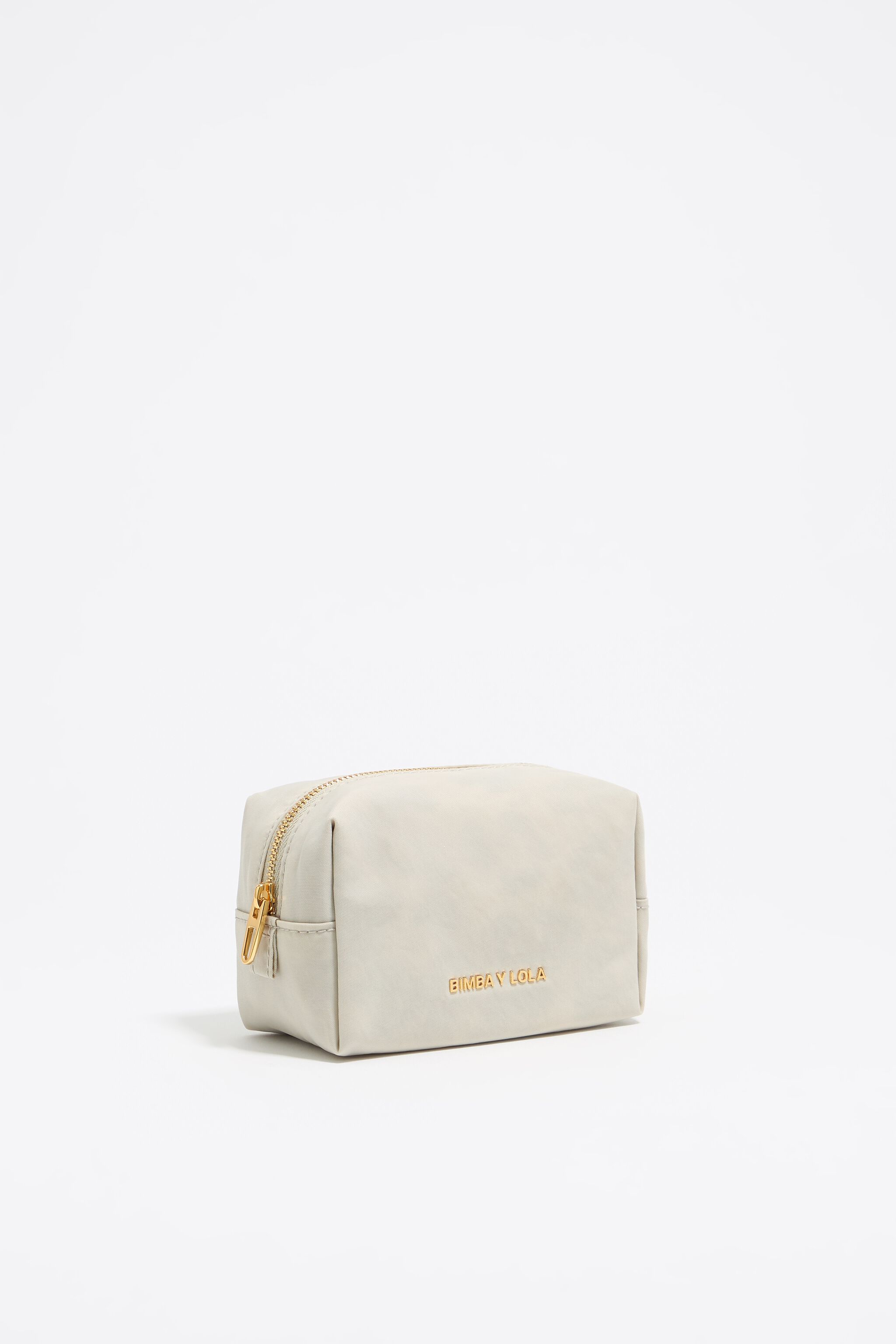 Small stone white nylon make-up case