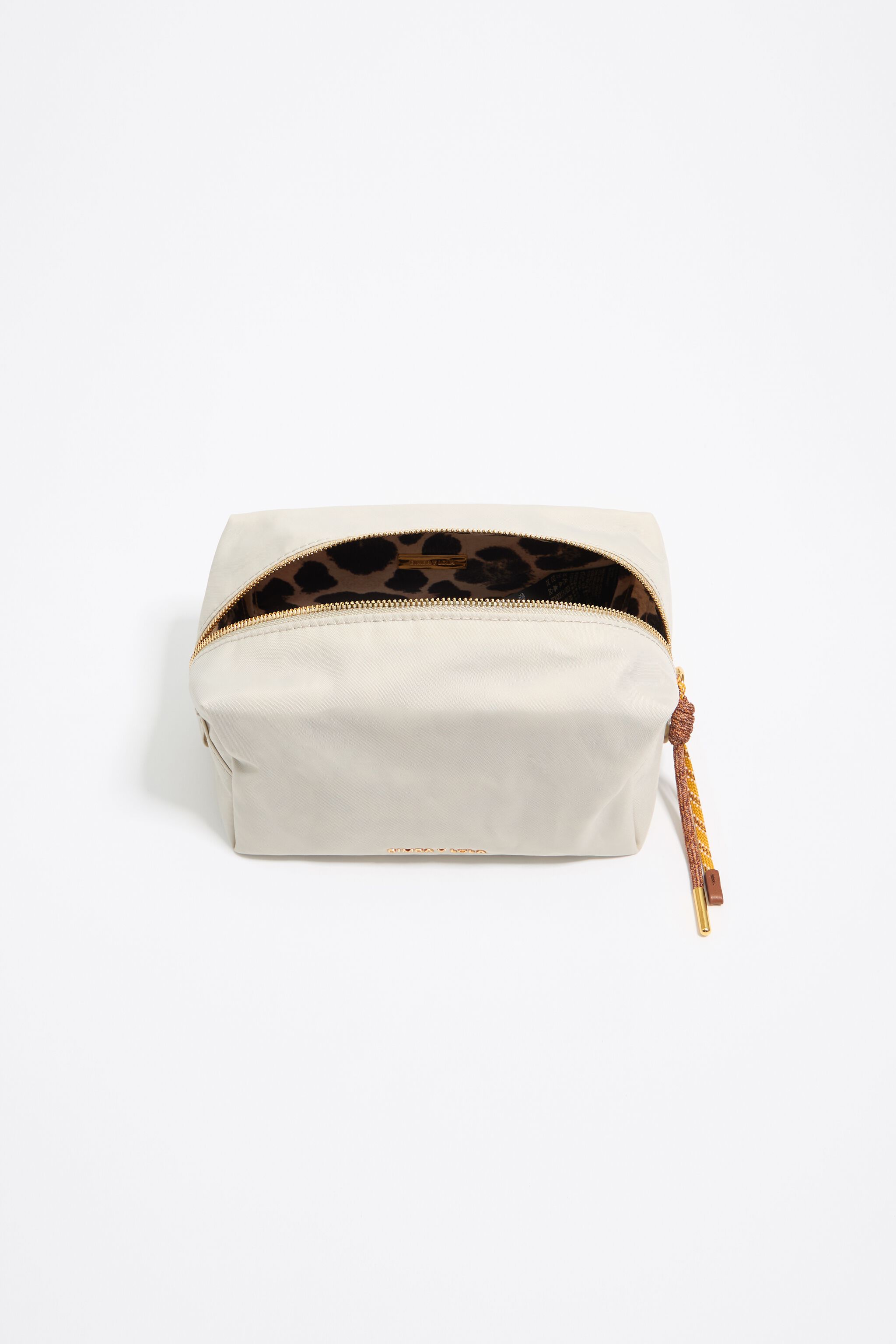 Medium stone white nylon make-up case