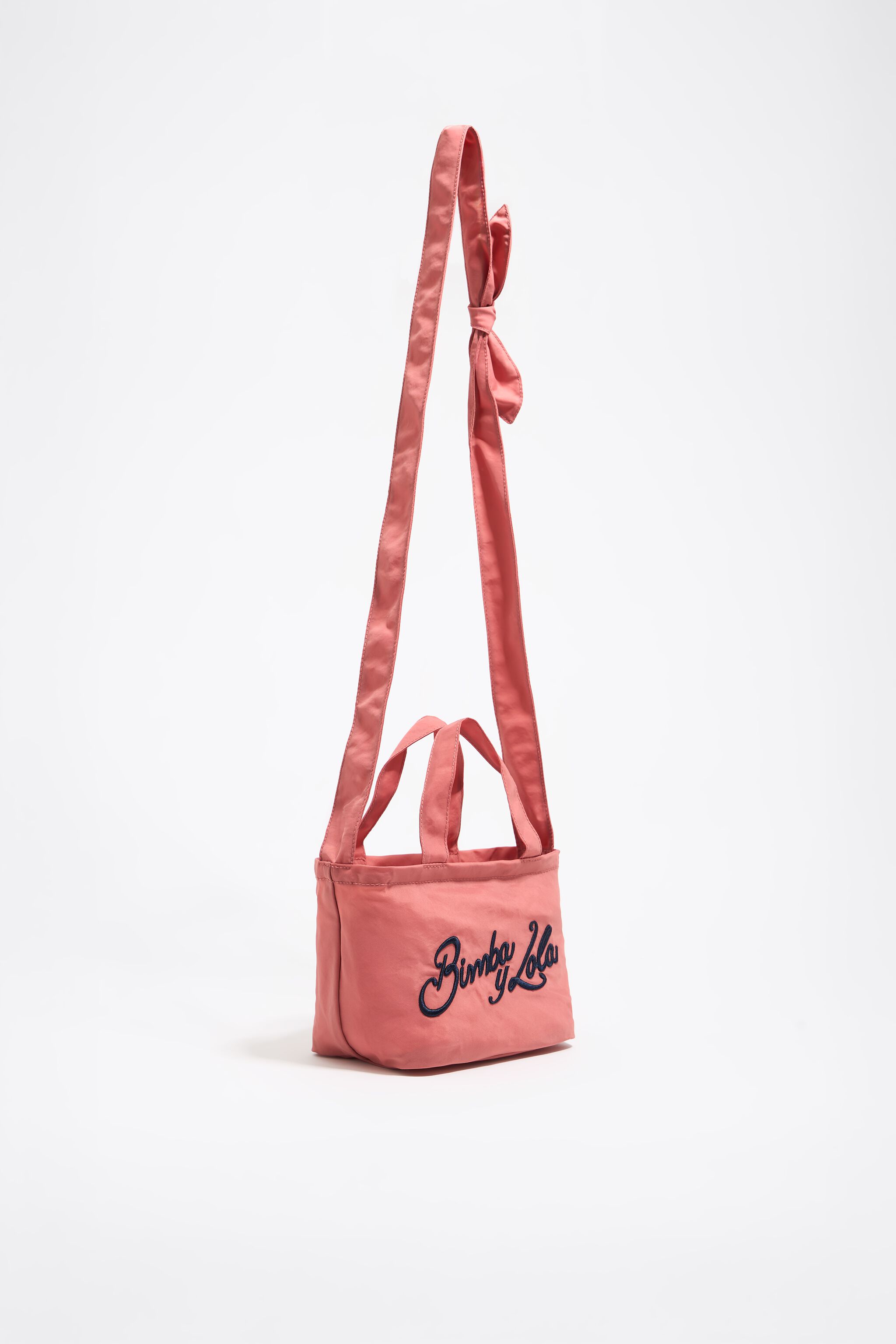 Pink nylon mini shopper bag