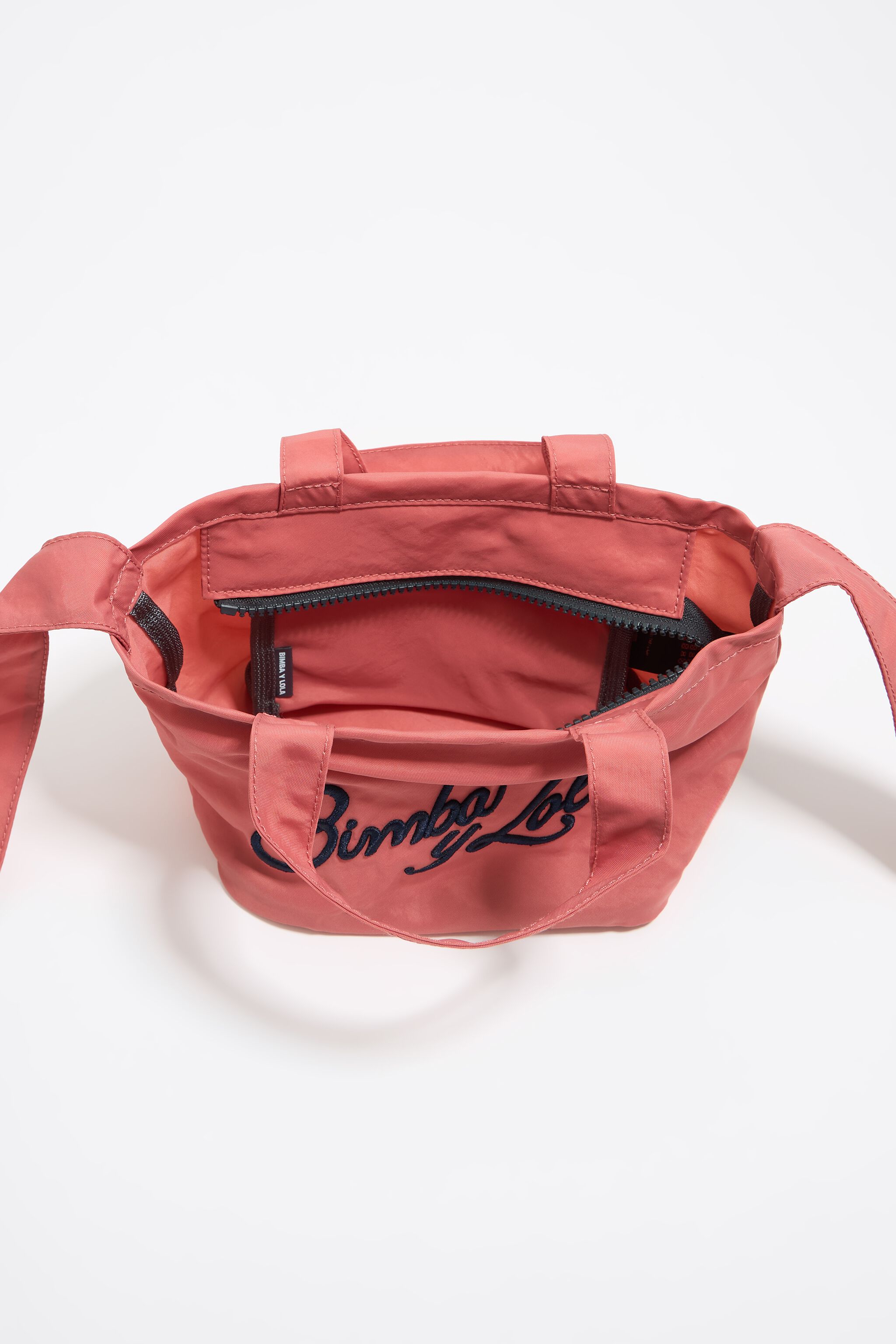 Pink nylon mini shopper bag