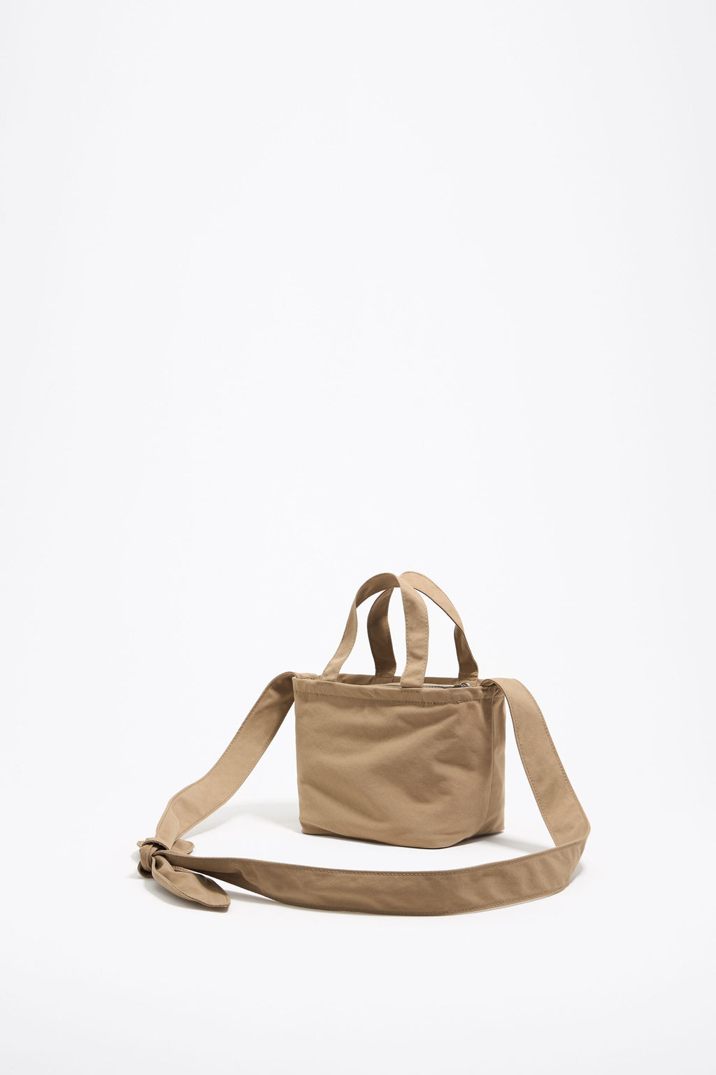 Camel nylon mini shopper bag
