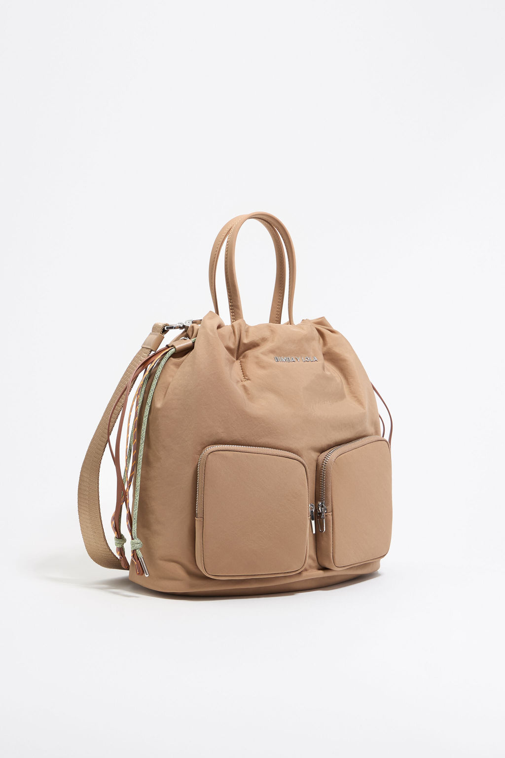 Medium bark nylon multi-pocket bag