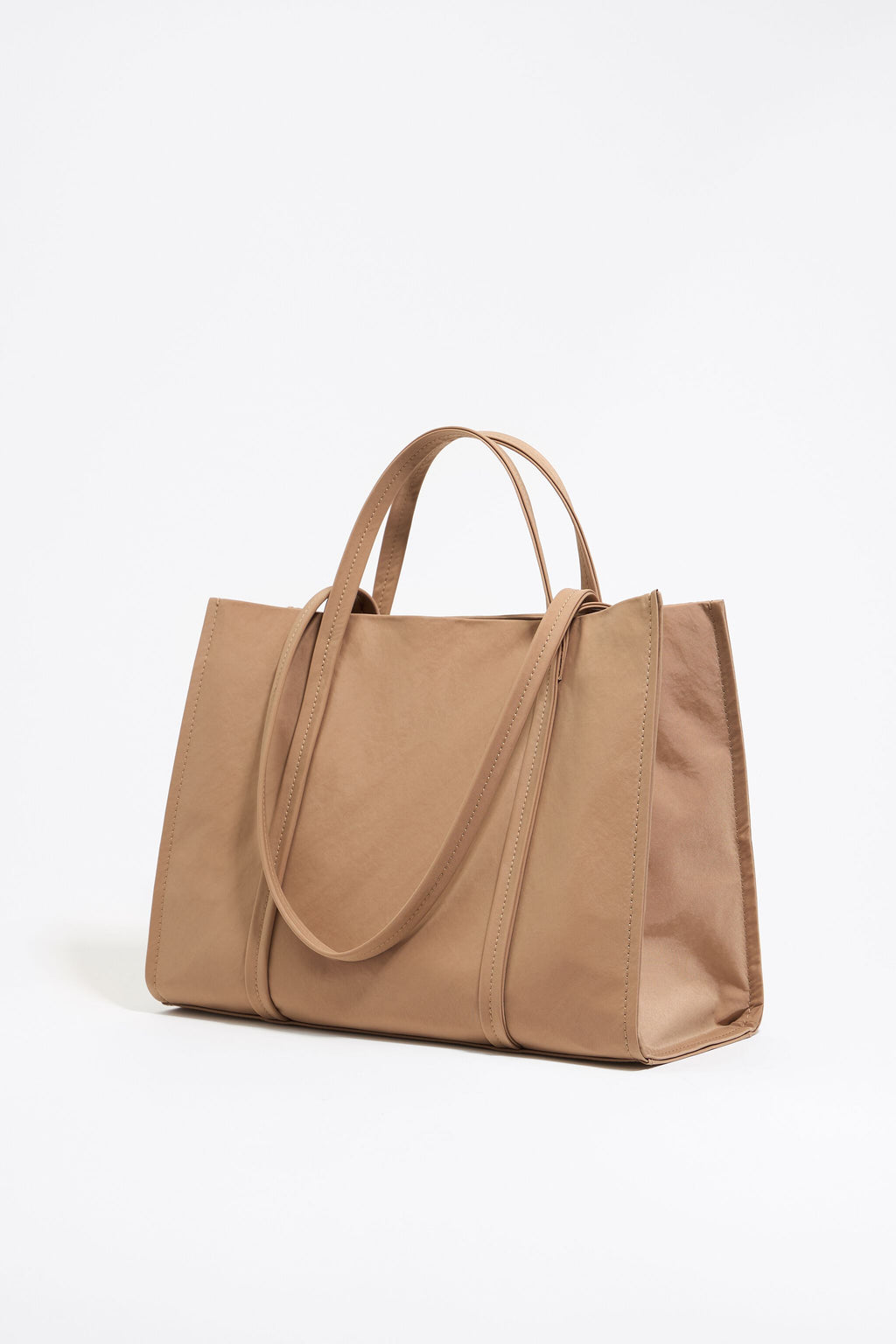 Large bark nylon shopper bag