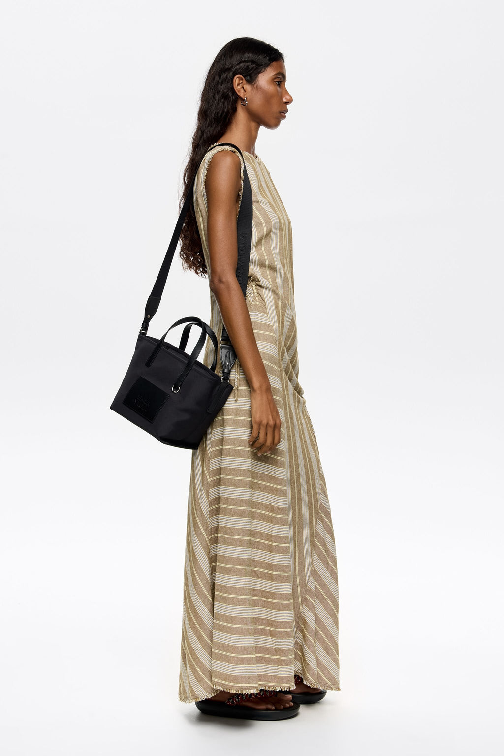 Small black nylon shopper bag