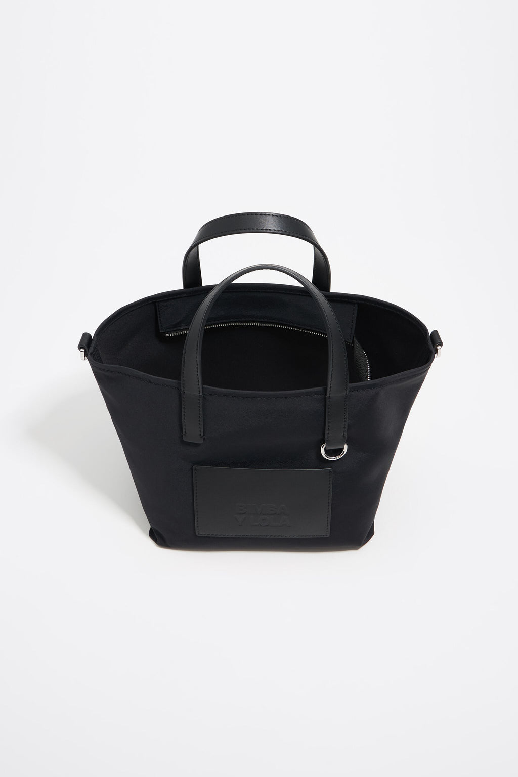 Small black nylon shopper bag