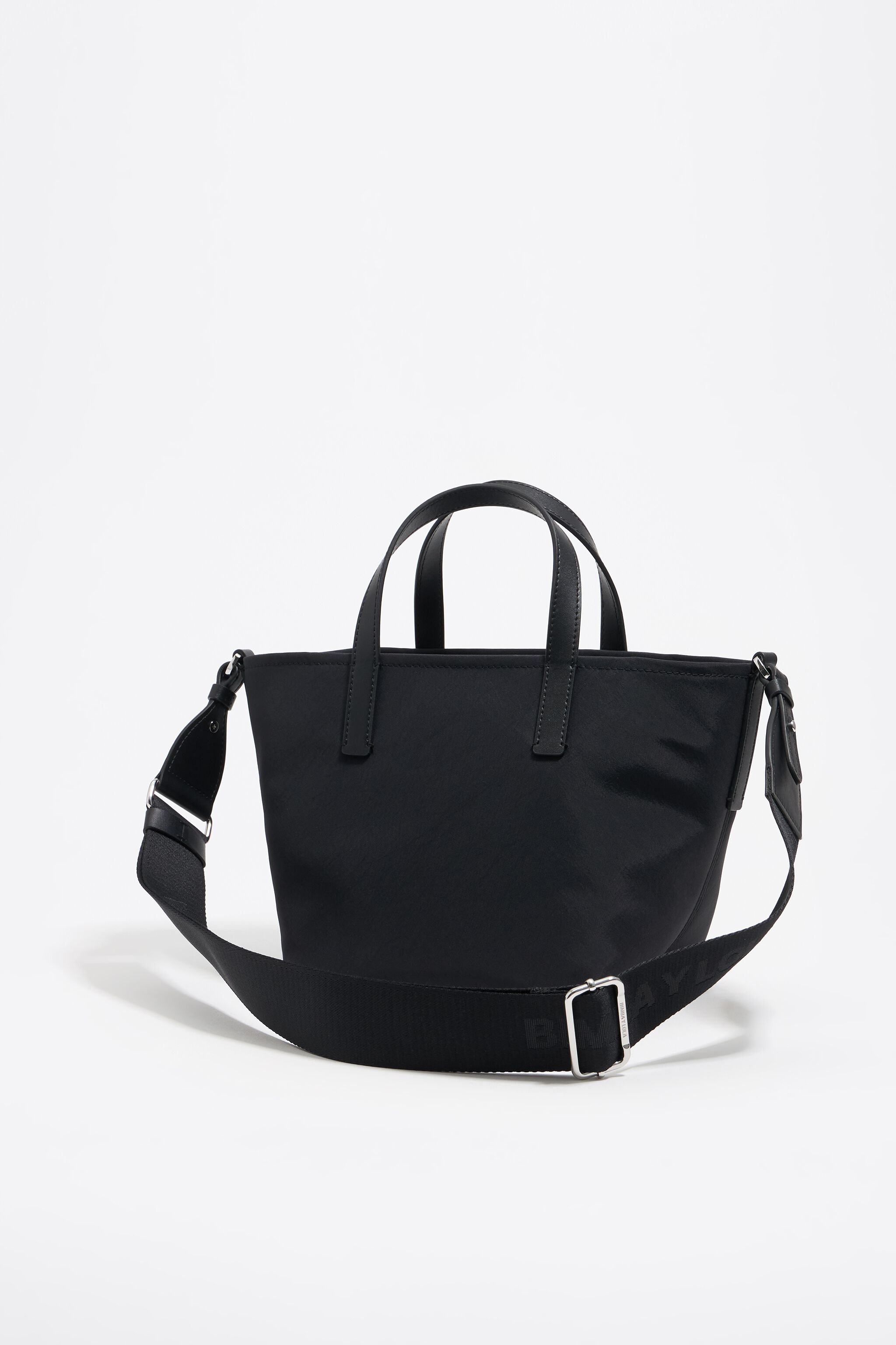 Small black nylon shopper bag
