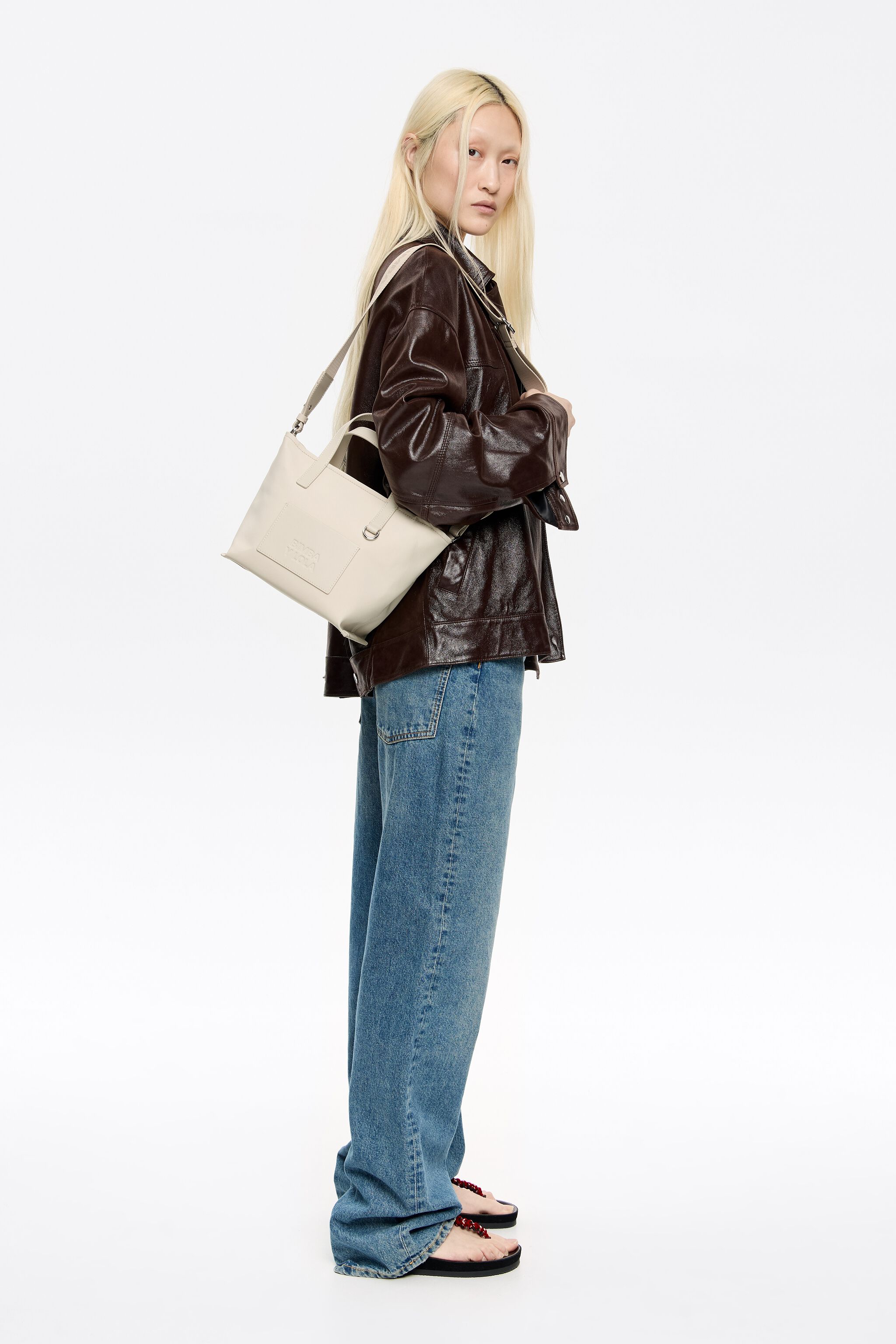 Small stone white crossbody bag