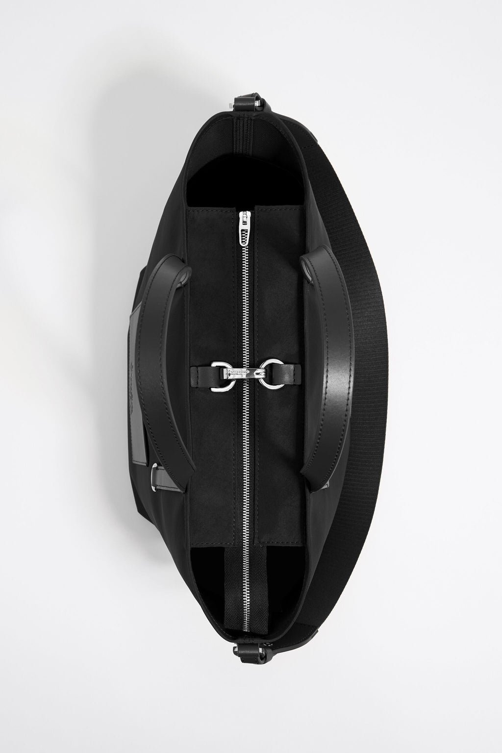 Medium black nylon shopper bag