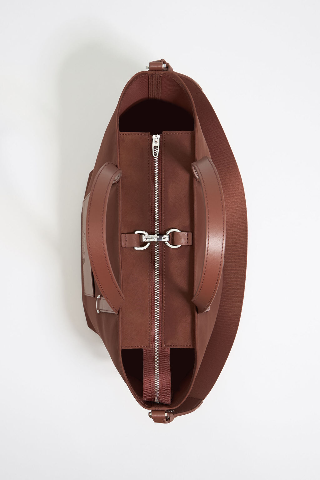 Medium brown nylon shopper bag