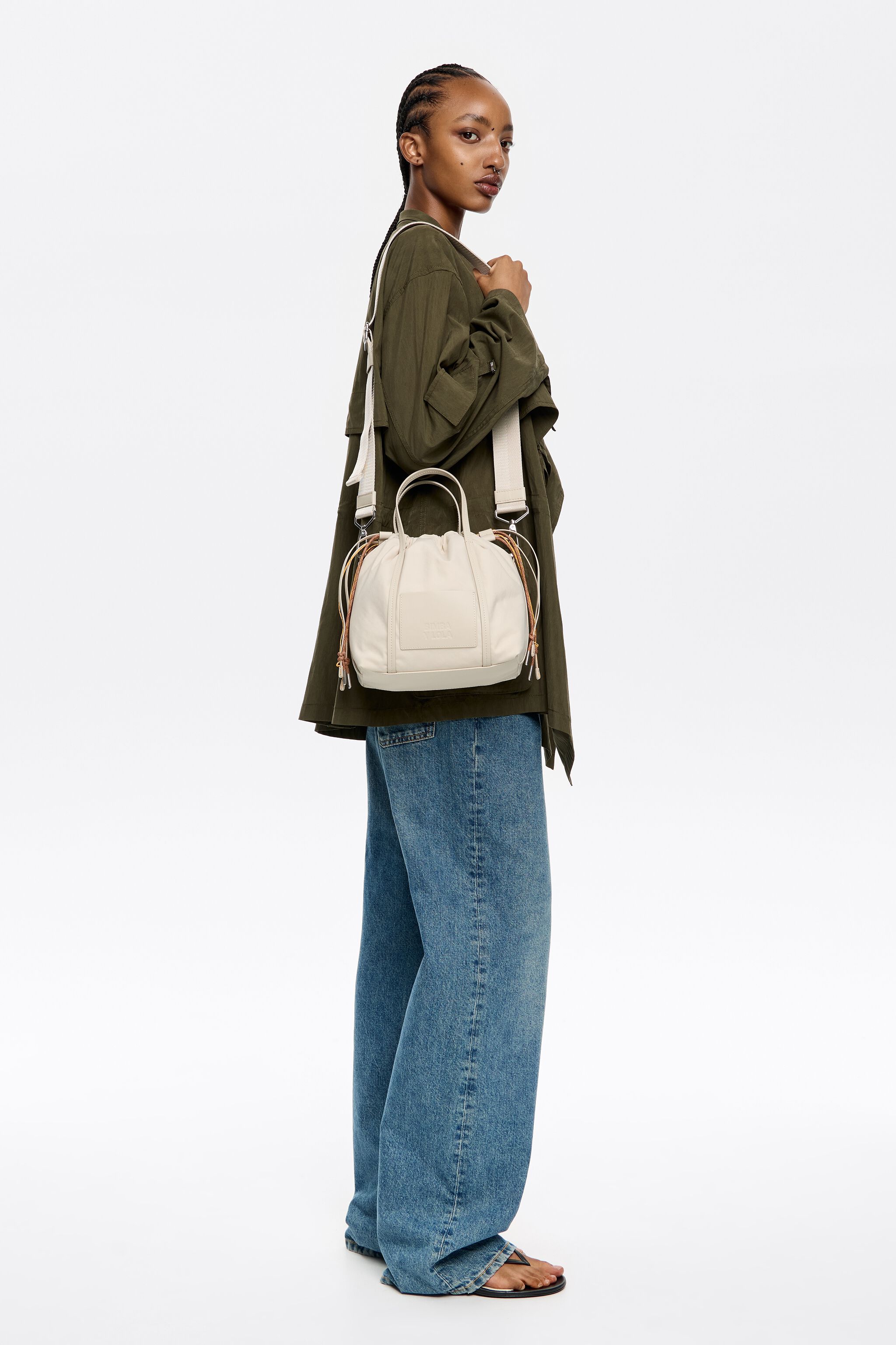 Small stone white crossbody bag