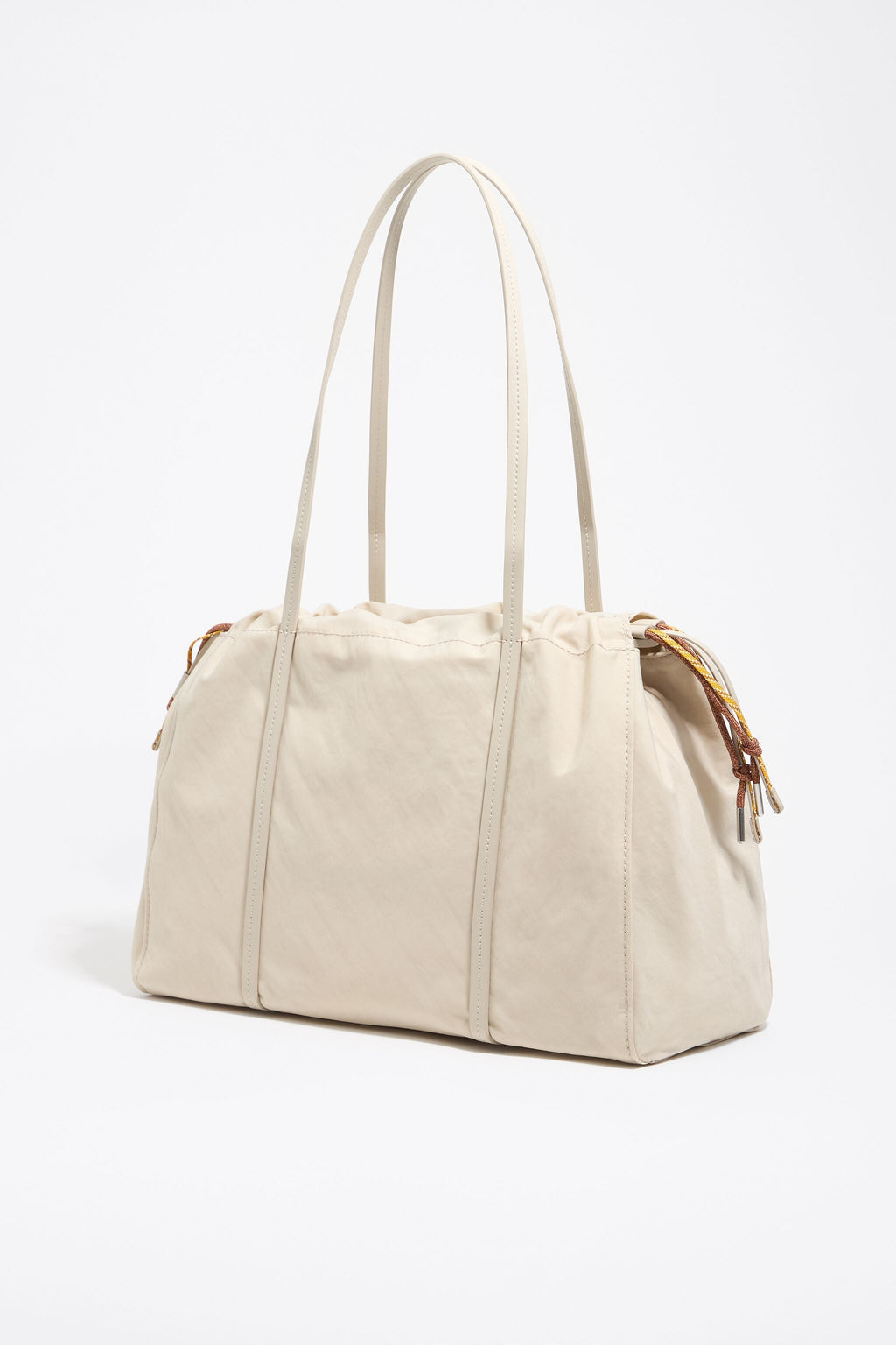 Large stone white nylon shopper bag