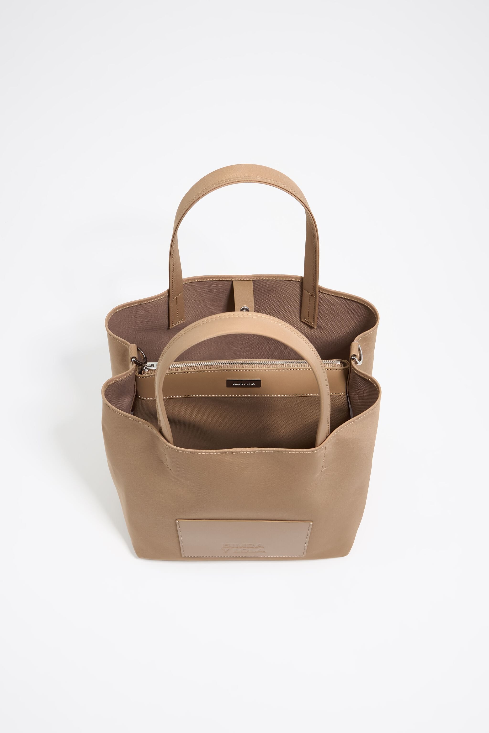 Large bark brown nylon Chihuahua shopper bag