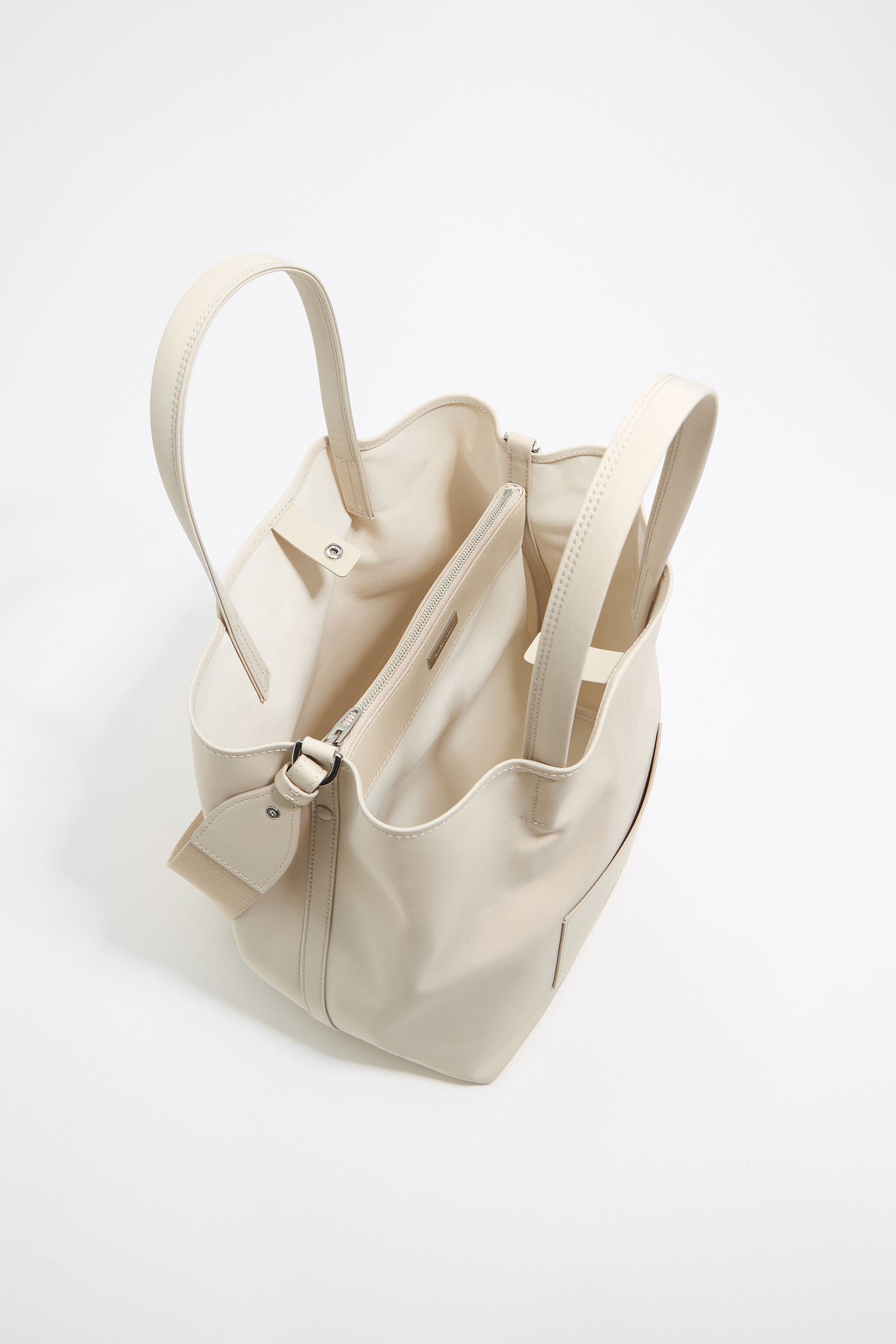 Large stone white nylon Chihuahua shopper bag