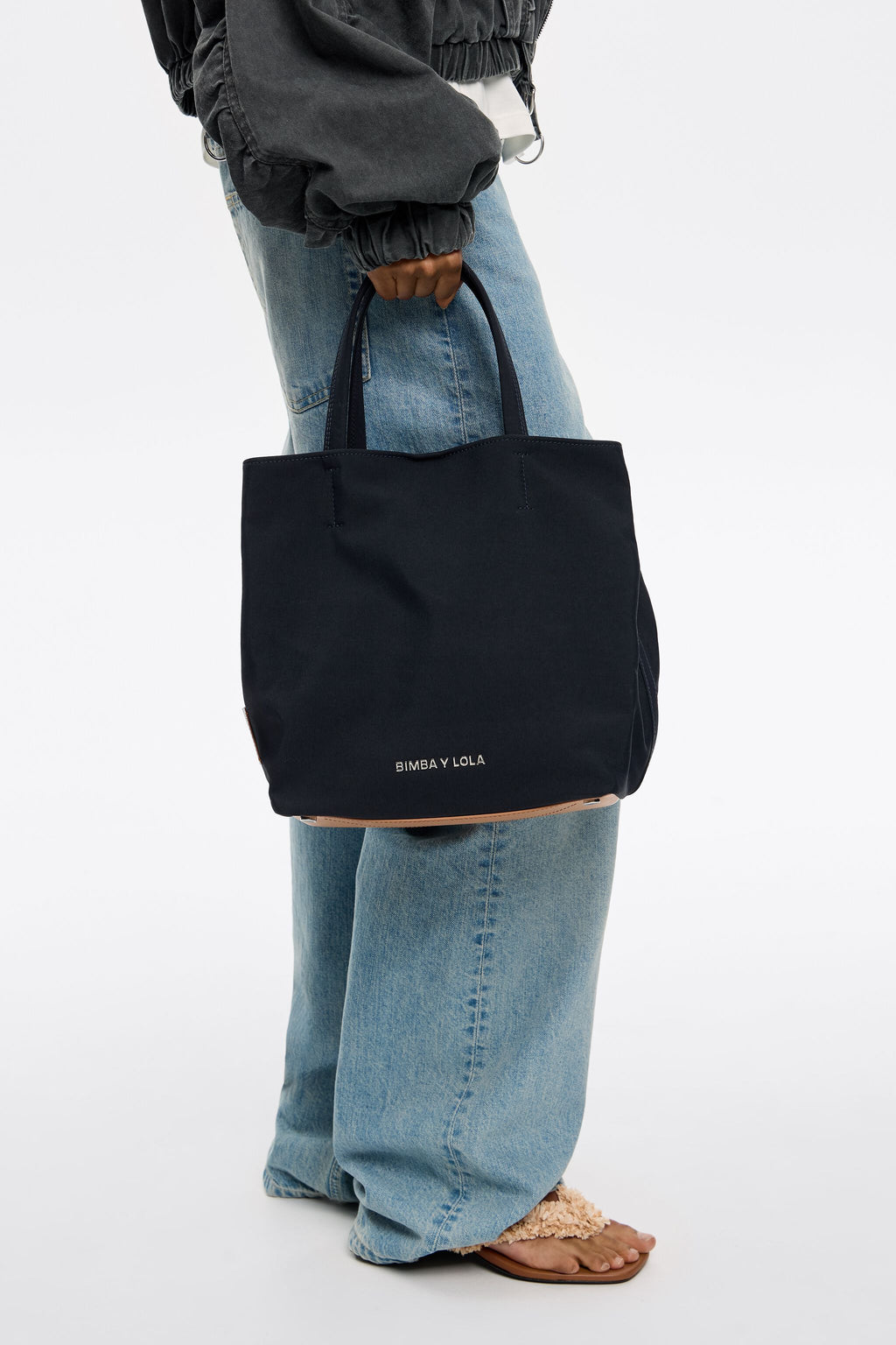 Large midnight nylon Chihuahua shopper bag