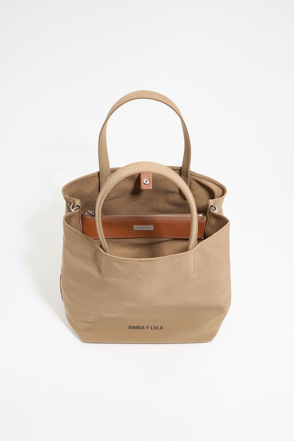 Large camel gabardine Chihuahua bag