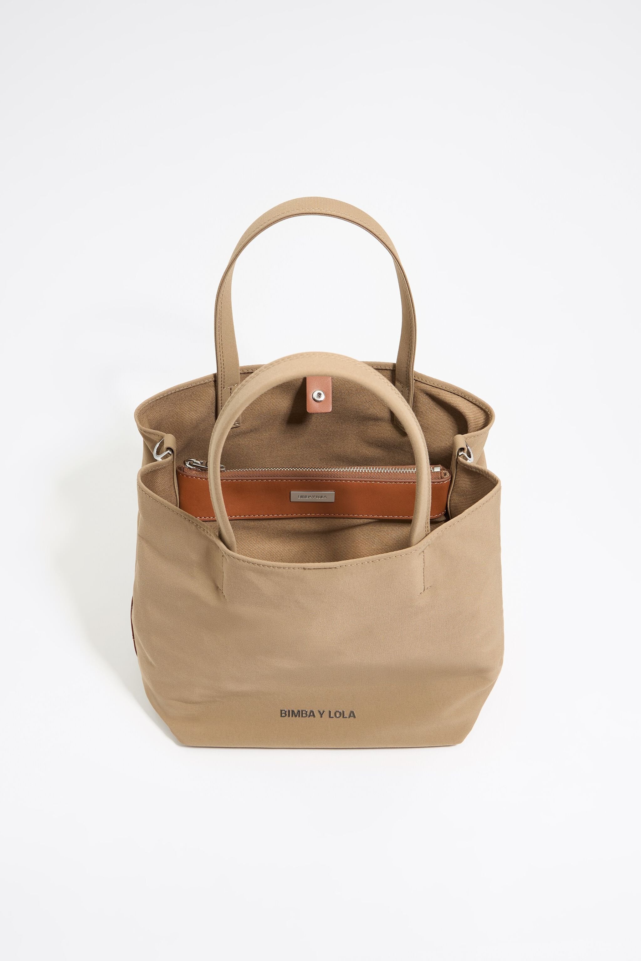 Large camel gabardine Chihuahua bag