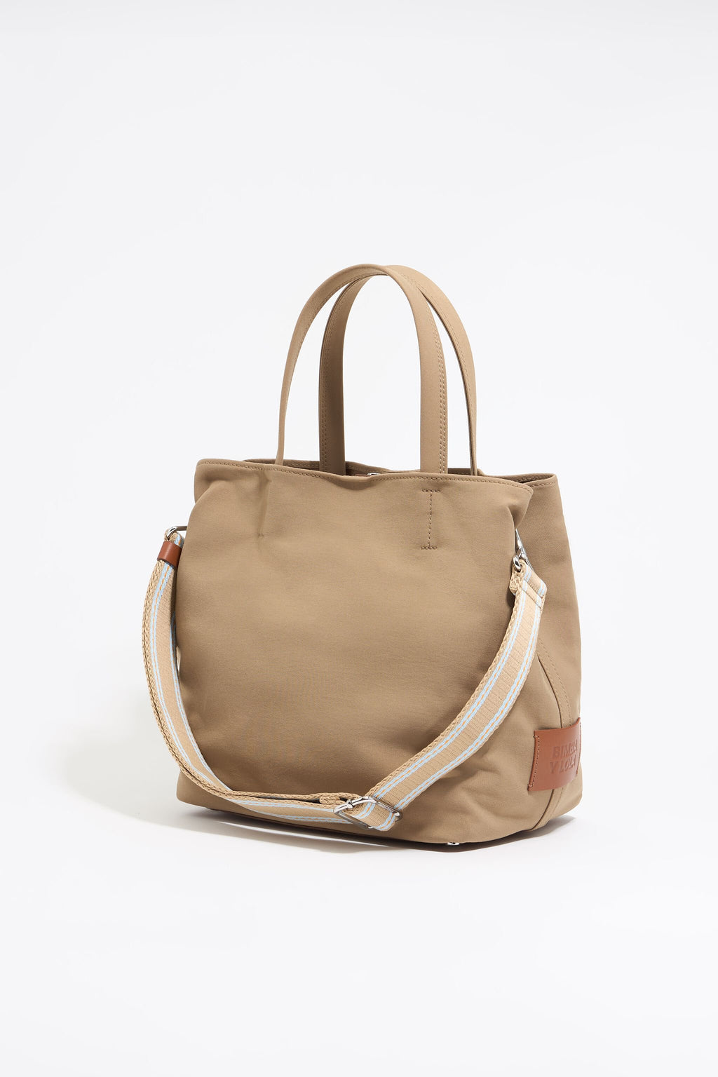 Large camel gabardine Chihuahua bag