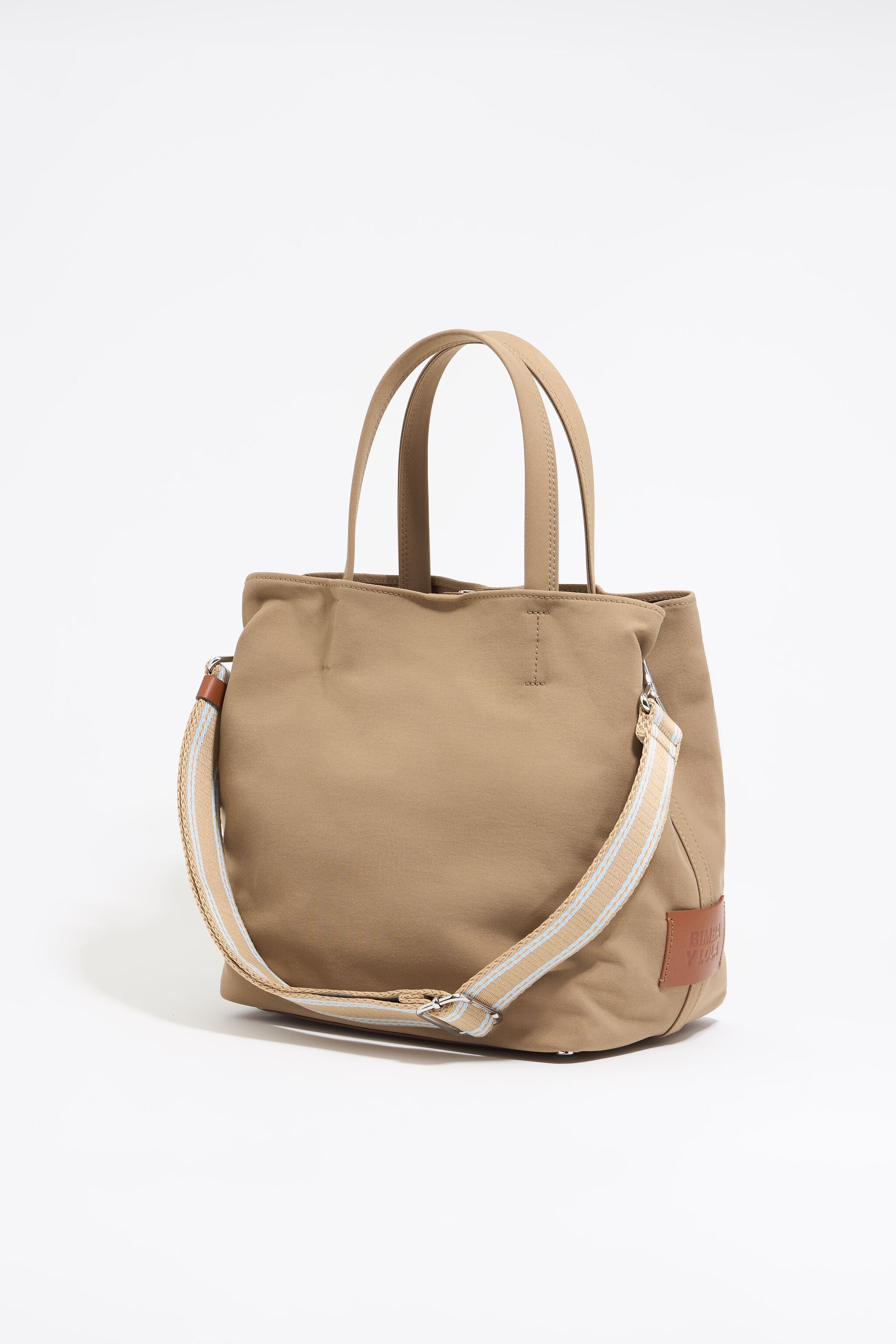 Large camel gabardine Chihuahua bag