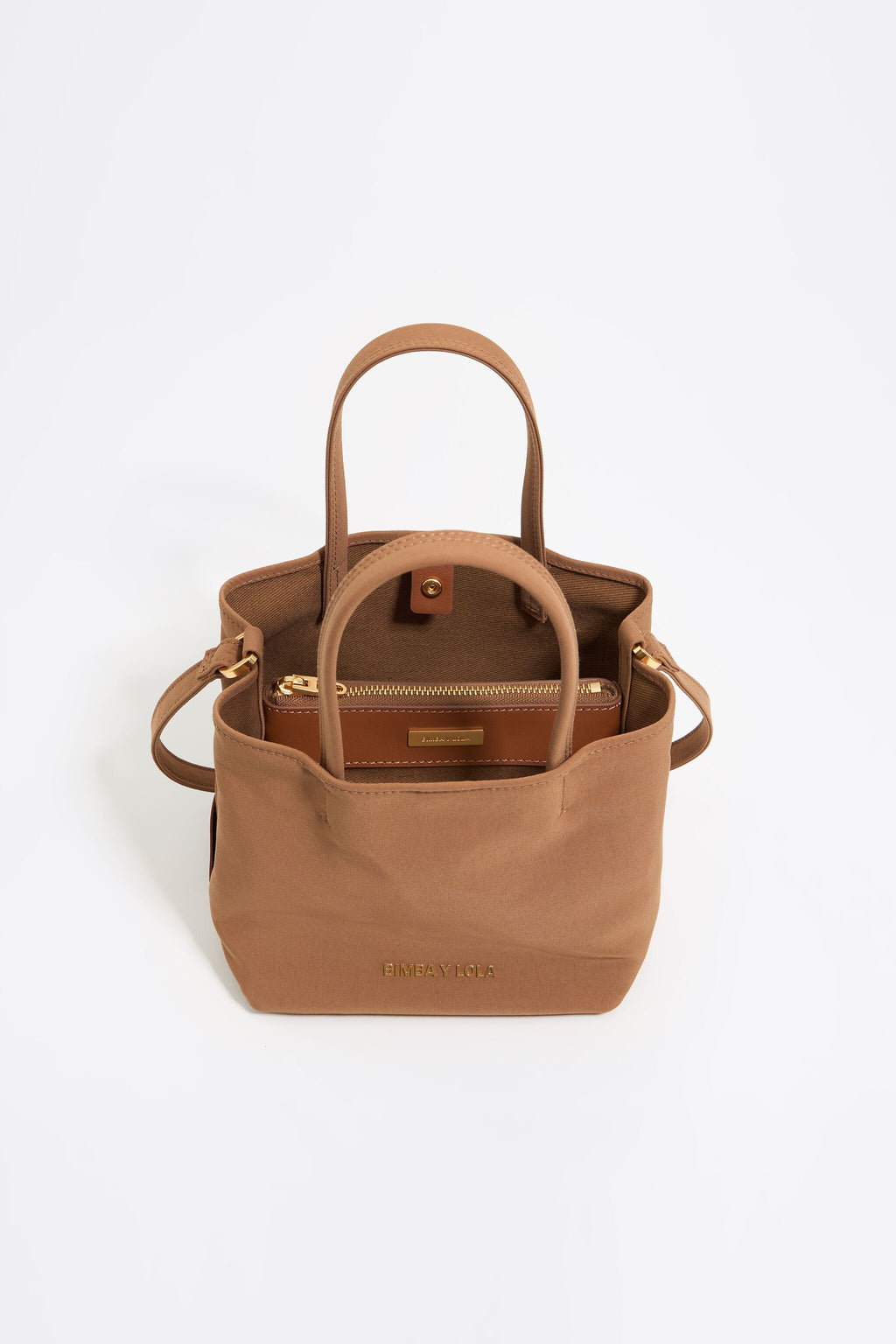 Small cinnamon gabardine Chihuahua bag