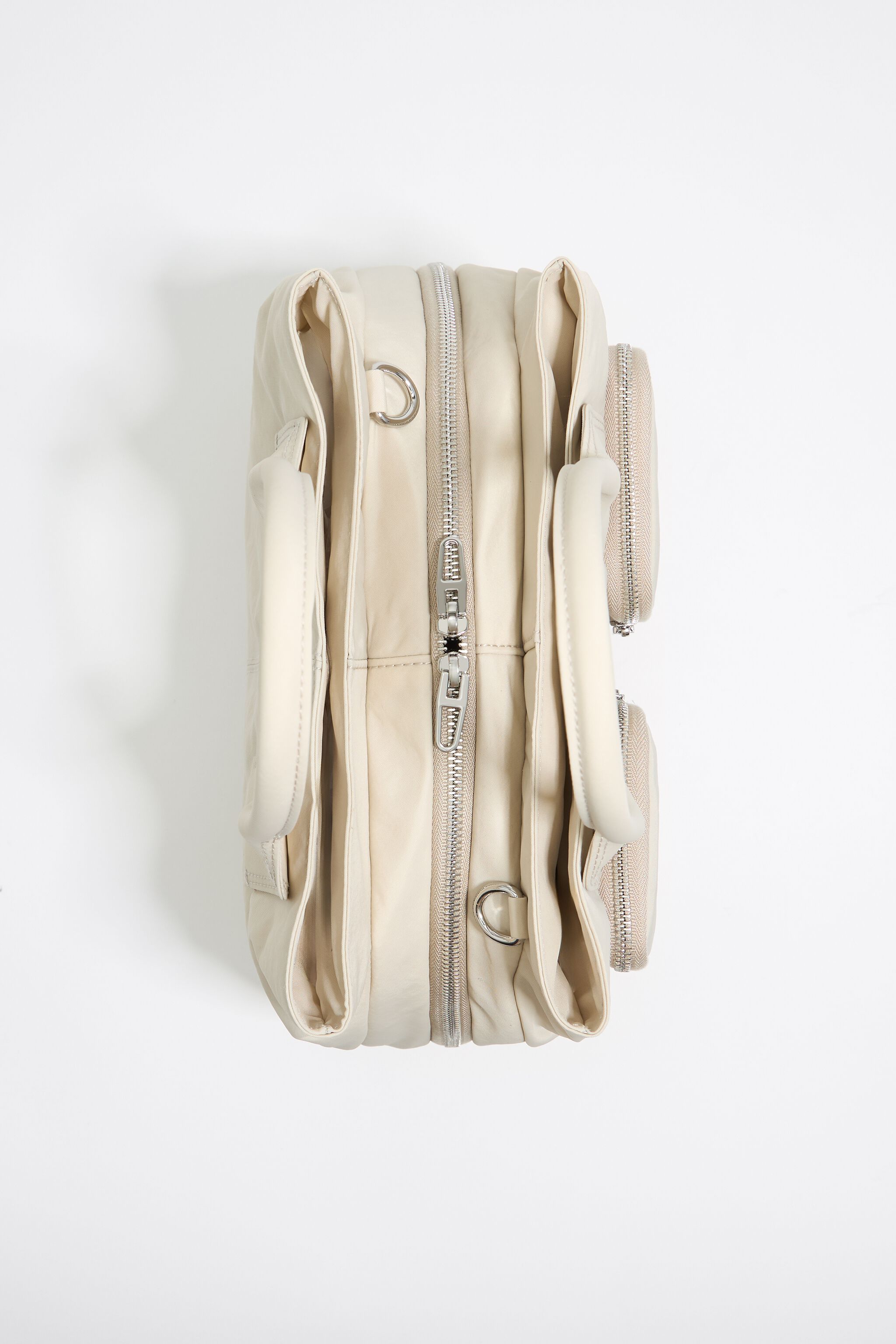 Large stone white nylon Pocket handbag