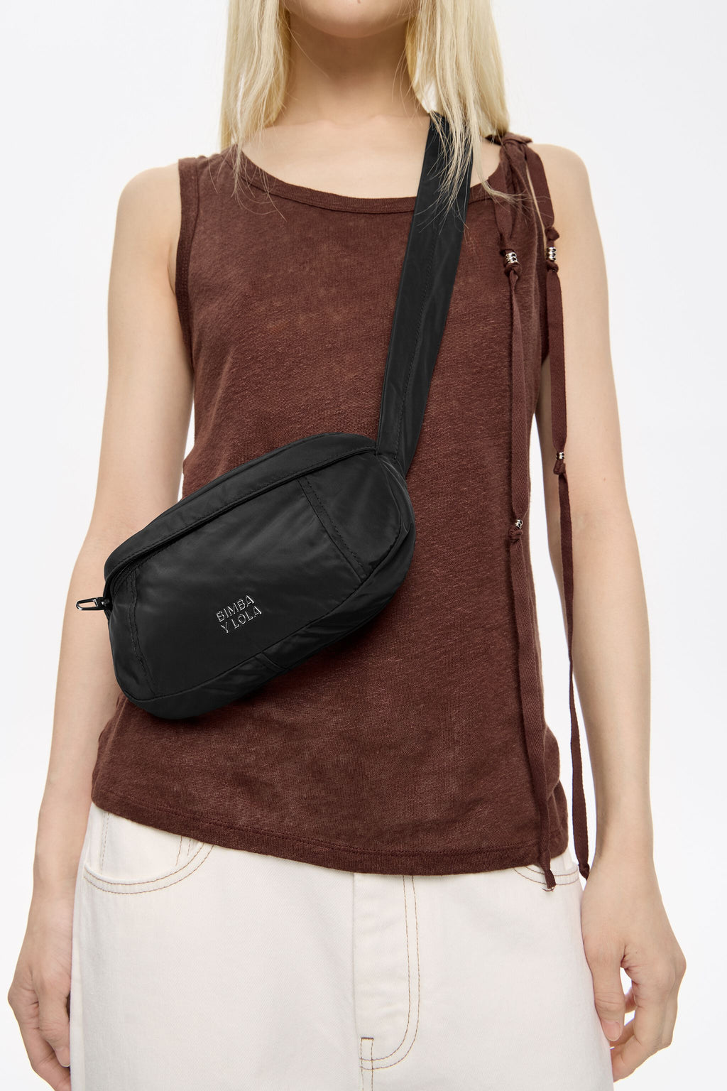 Small black nylon bumbag