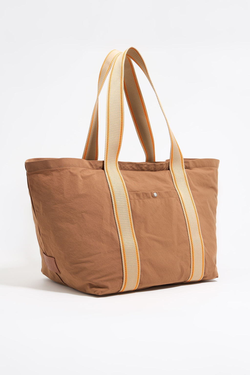 Cinnamon nylon maxi shopper bag