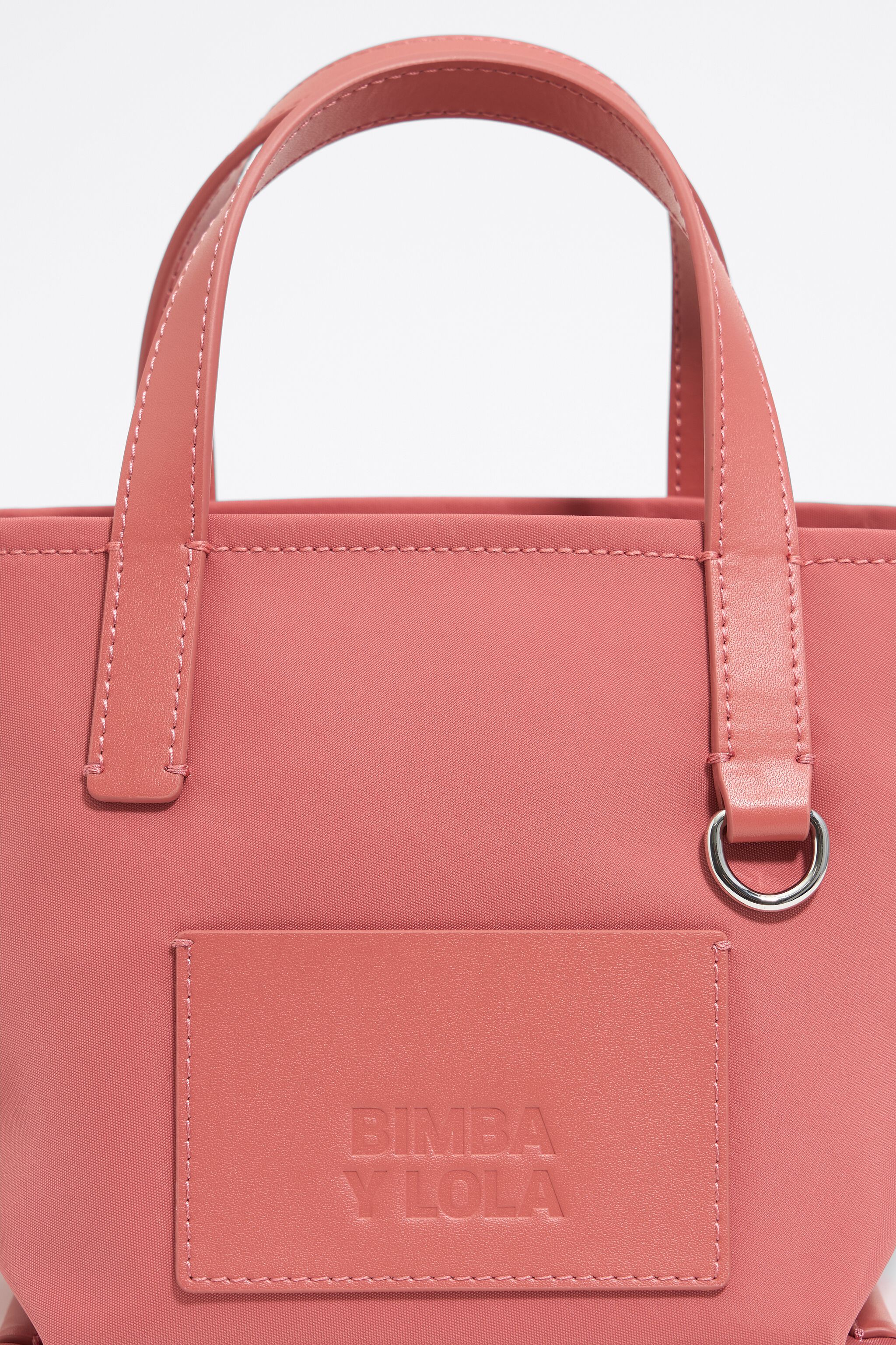 Mini pink nylon shopper bag