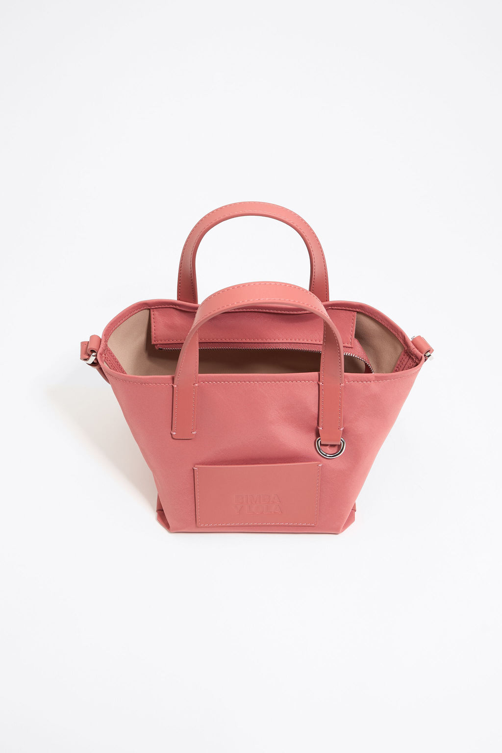 Mini pink nylon shopper bag