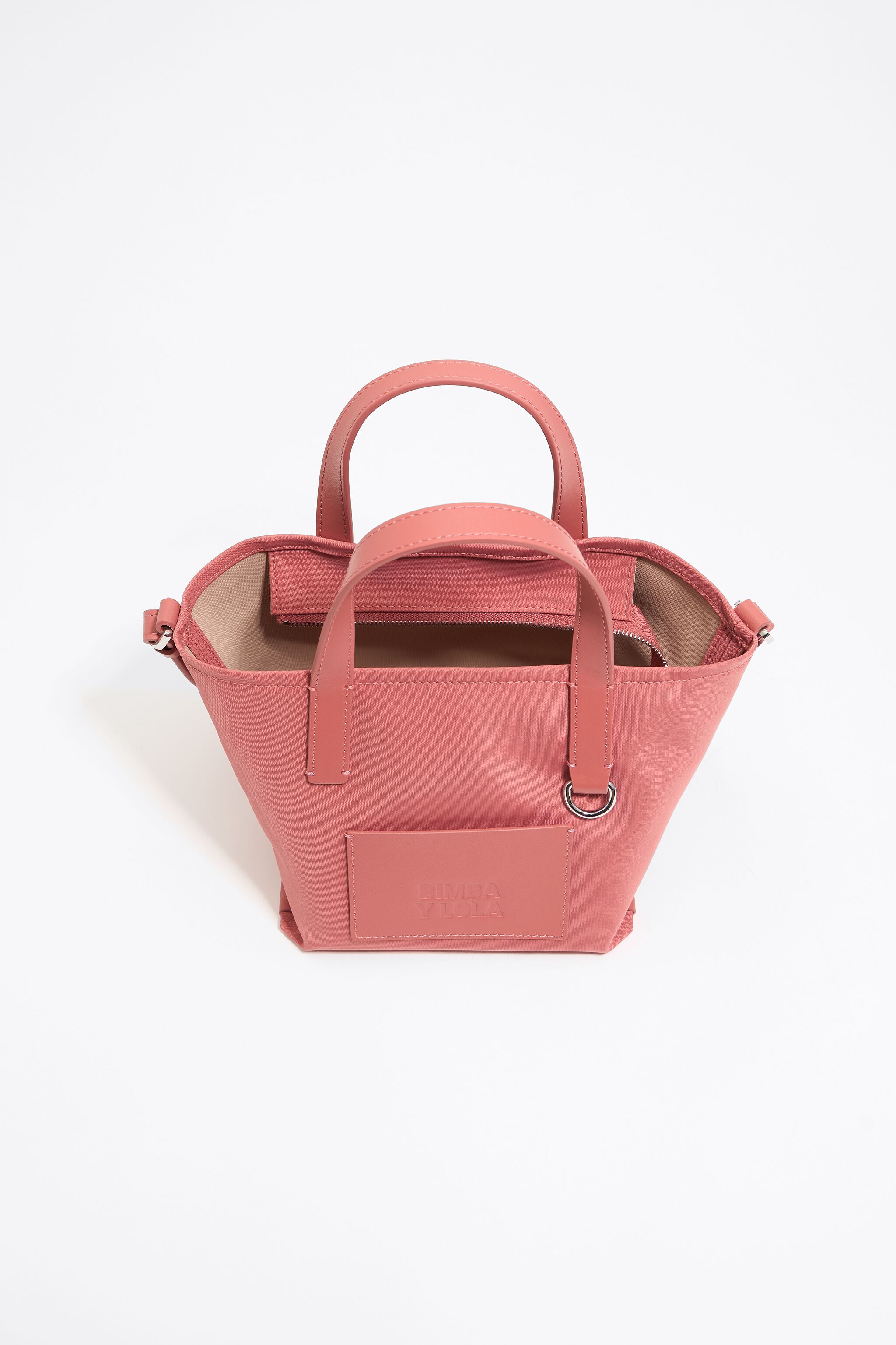 Mini pink nylon shopper bag