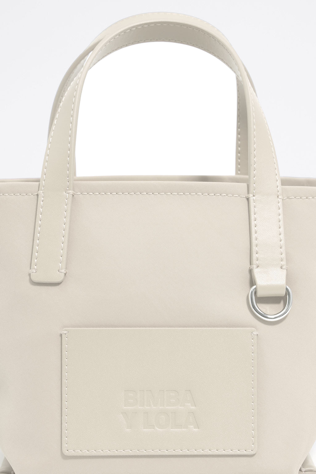 Mini stone white shopper bag