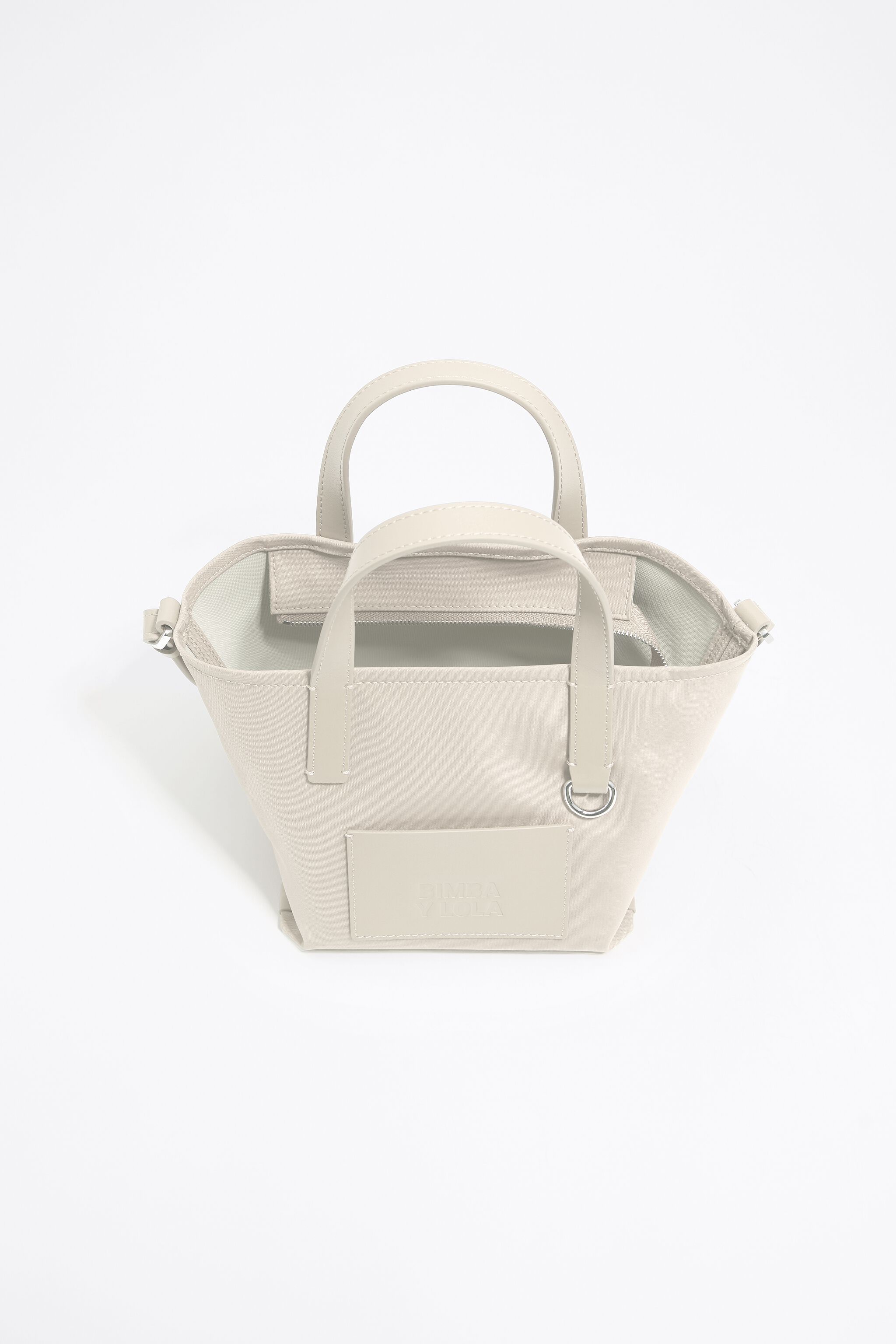 Mini stone white shopper bag