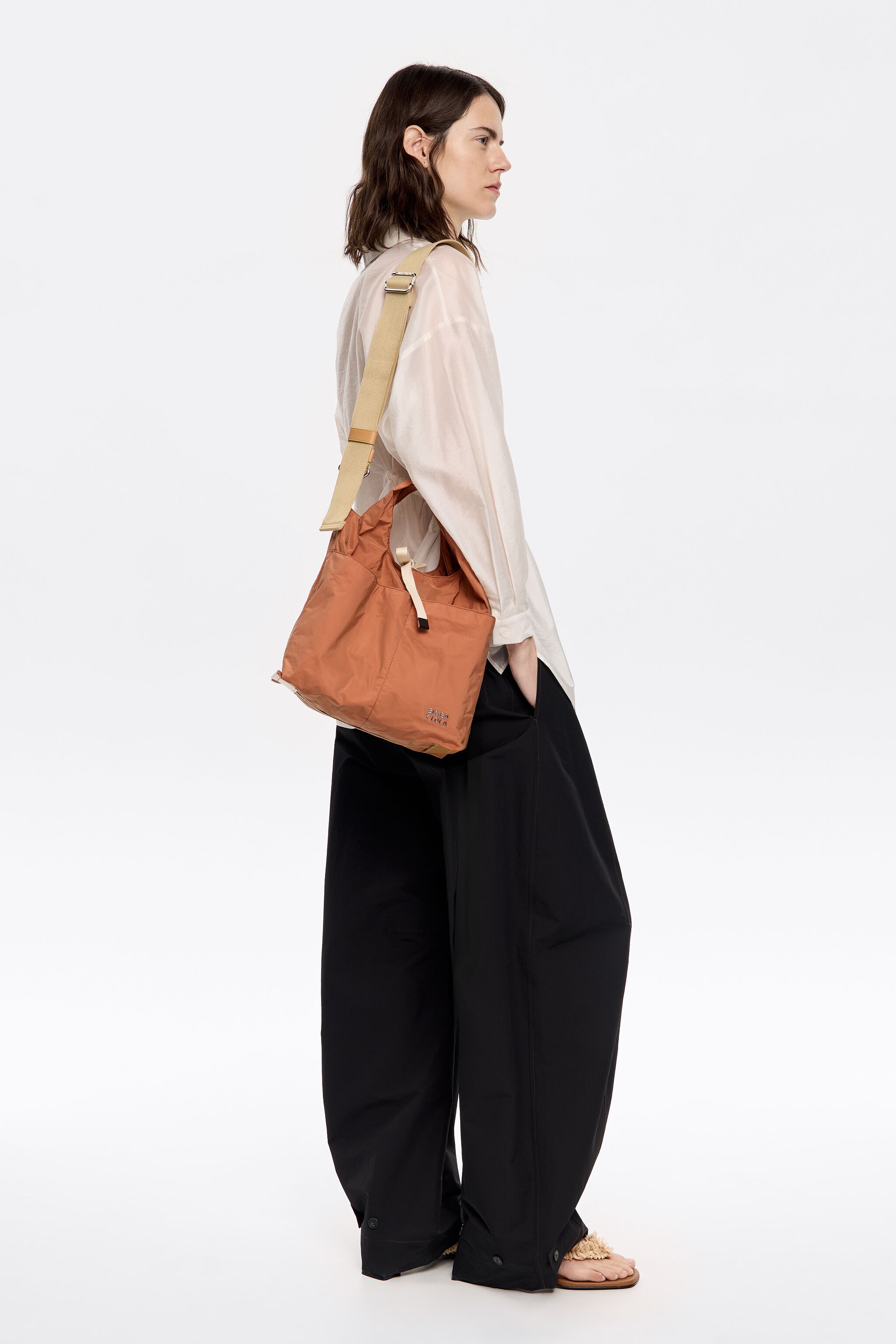 Medium orange nylon Paper Bag