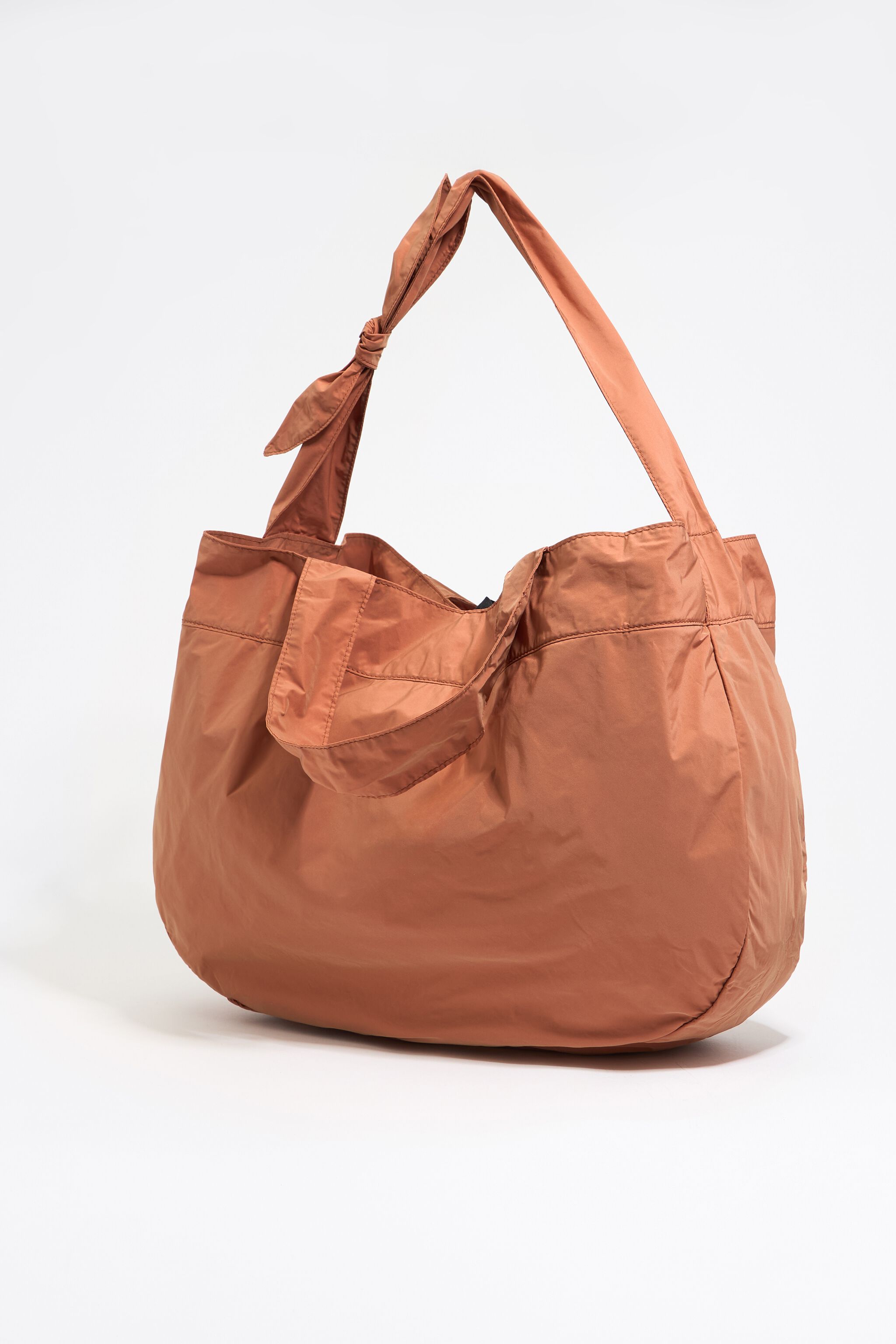 Large orange nylon shopper bag