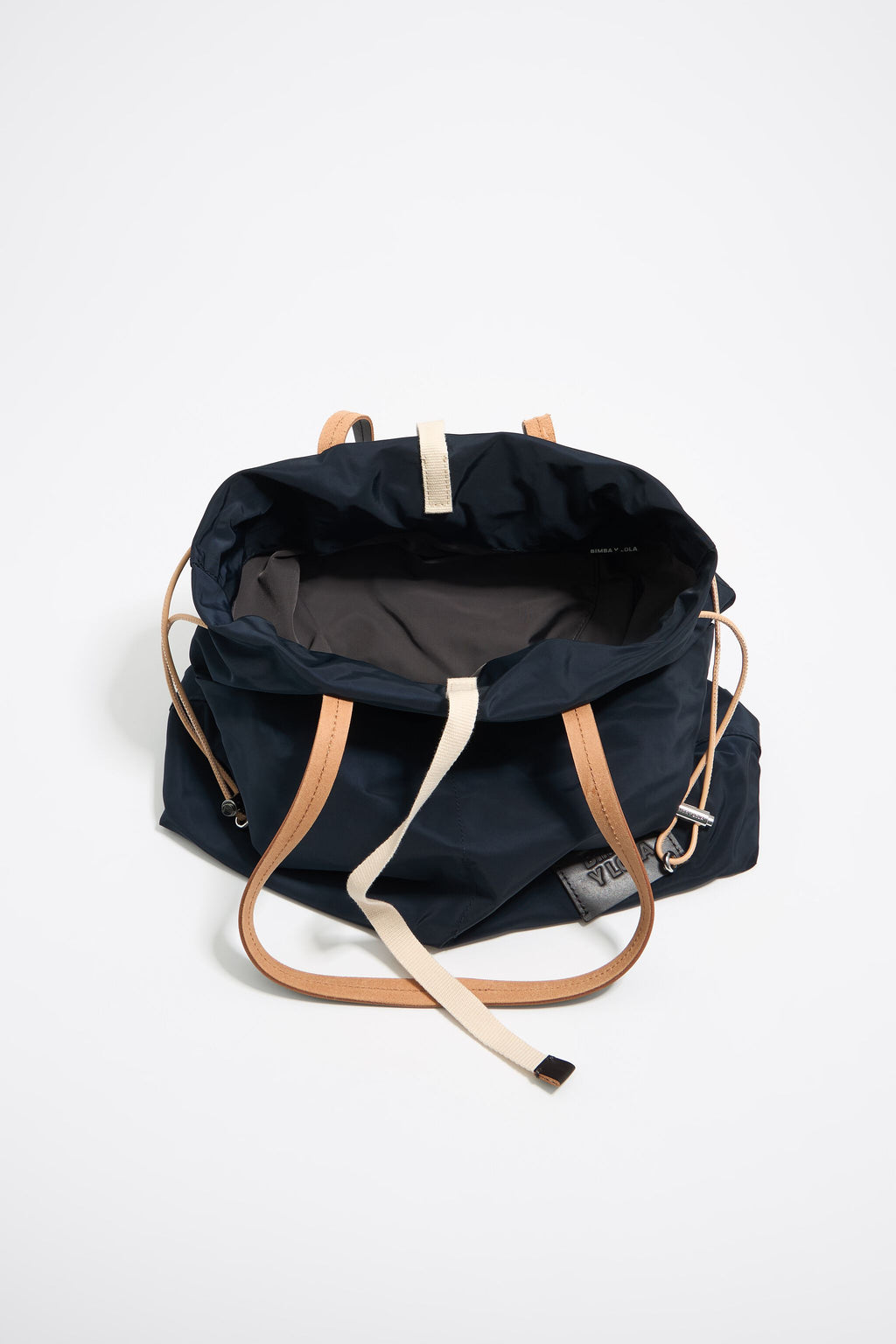 Midnight blue nylon shopper bag