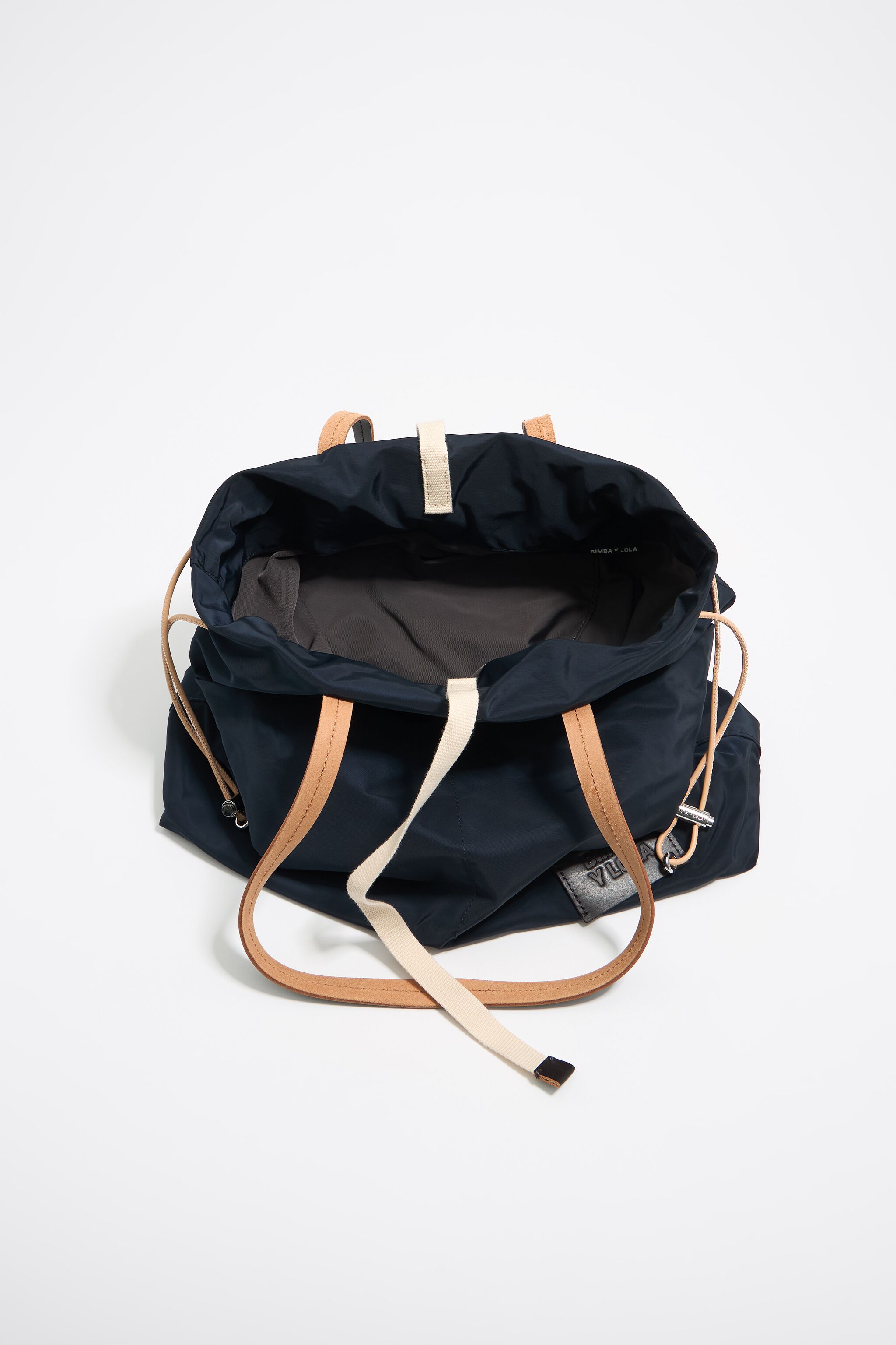 Midnight blue nylon shopper bag