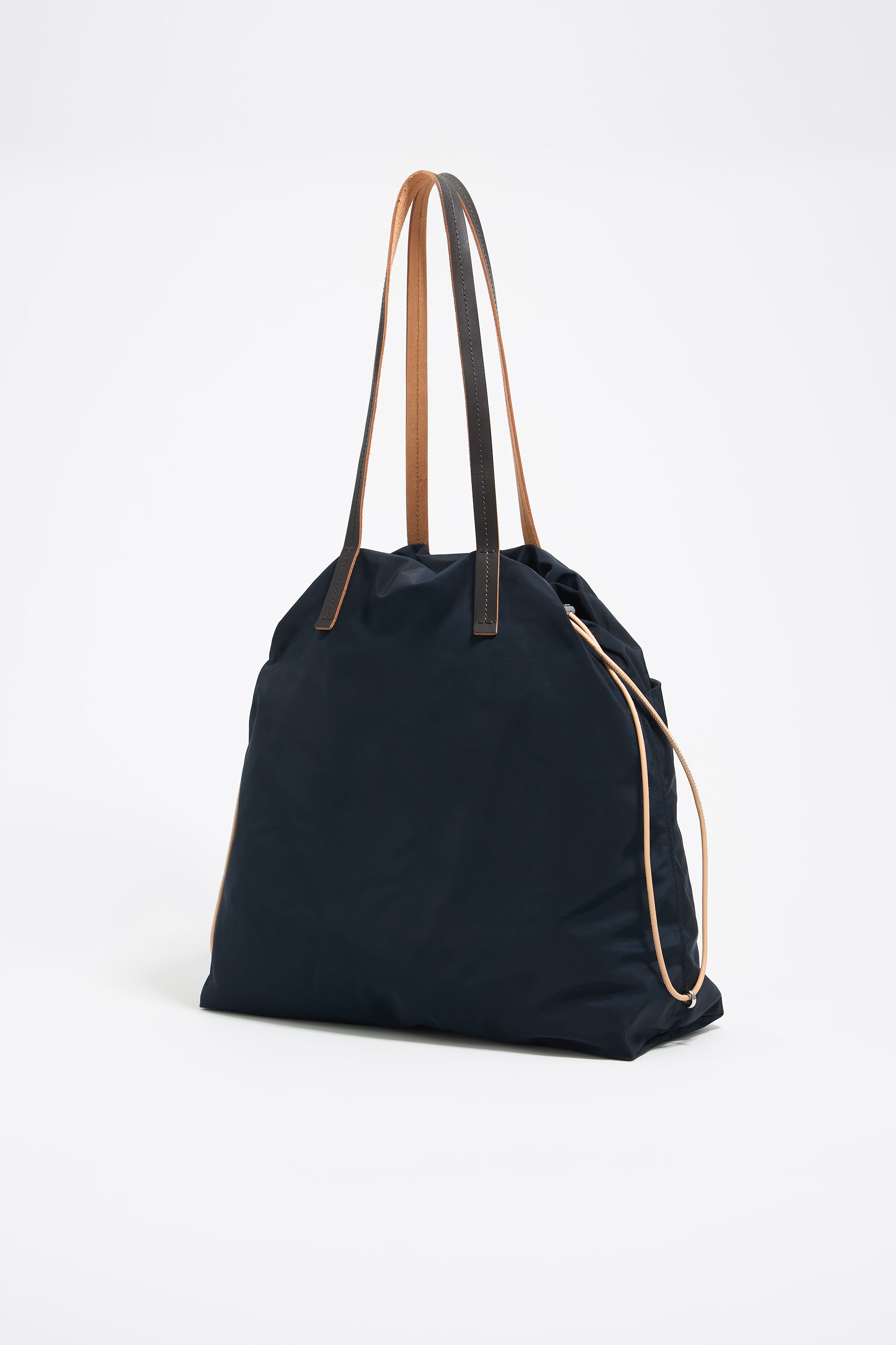 Midnight blue nylon shopper bag