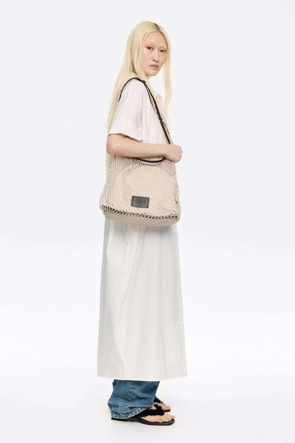 Stone white mesh Paper bag