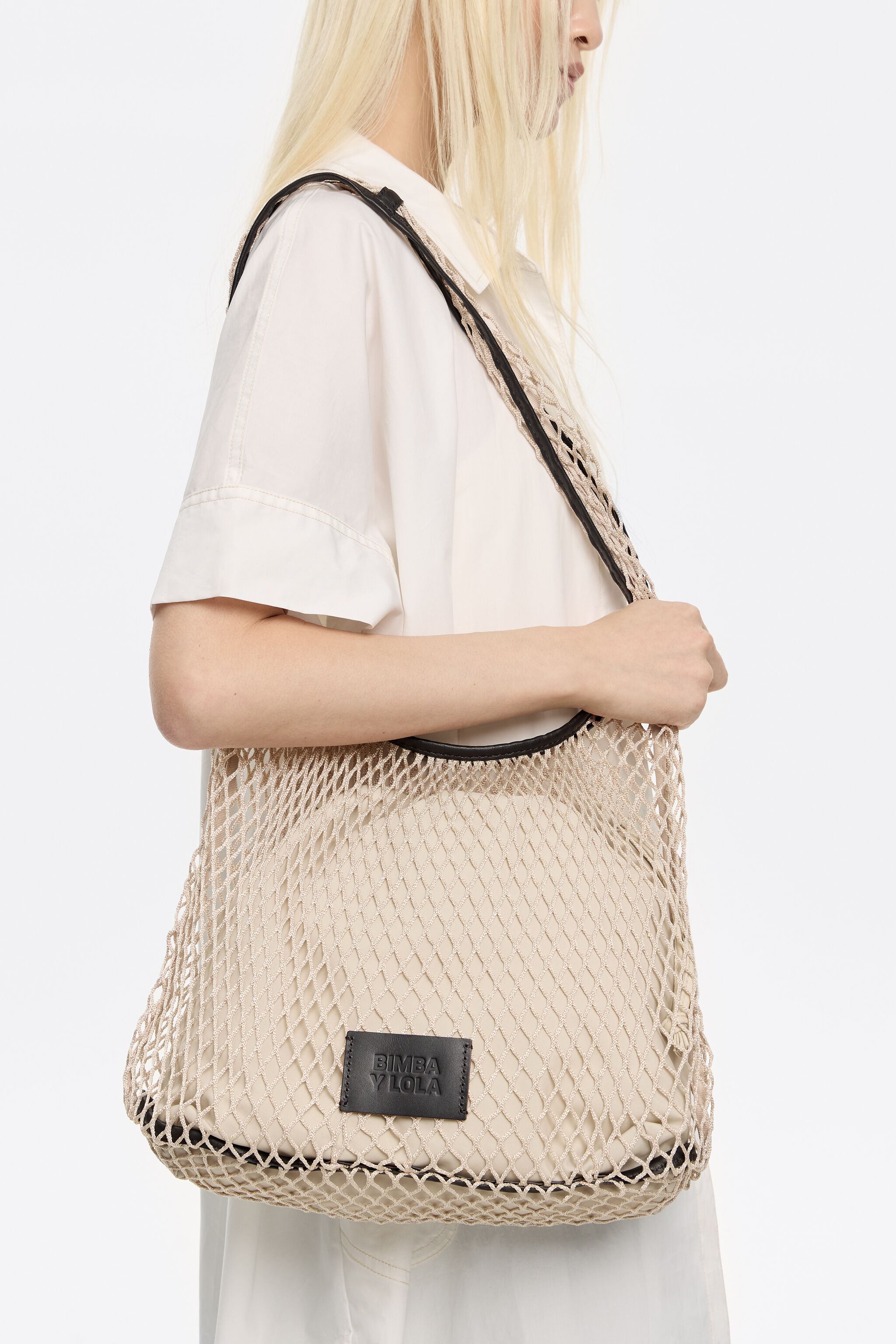 Stone white mesh Paper bag